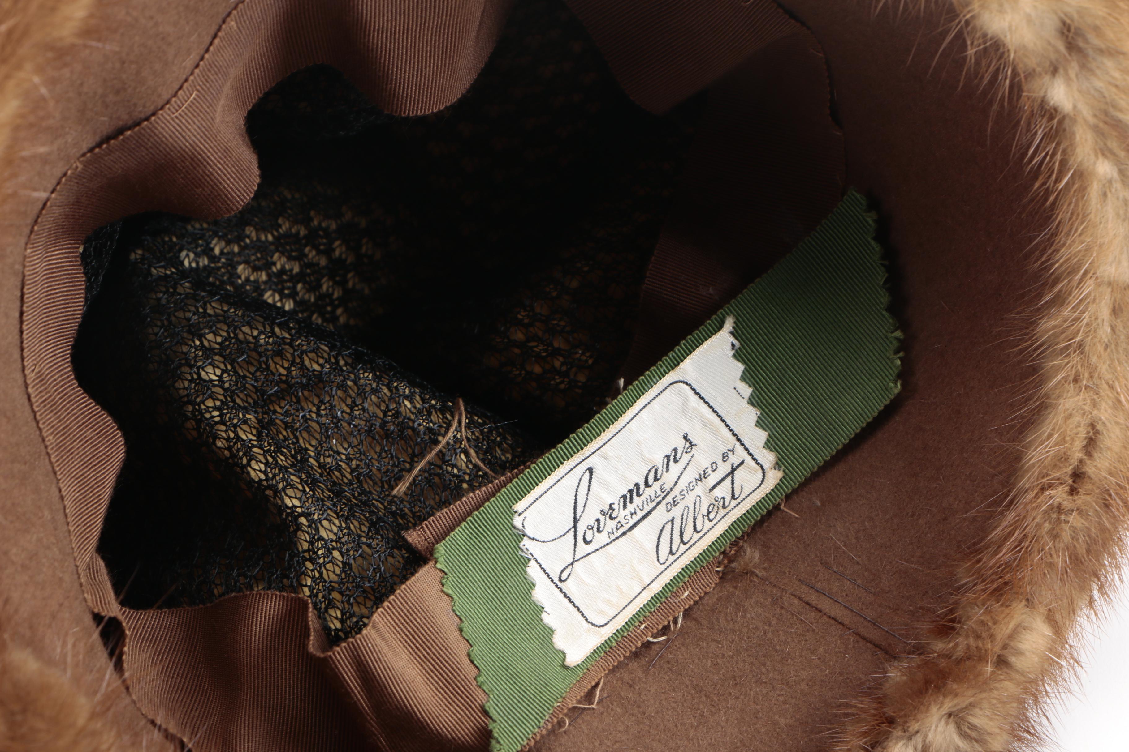 Women's Hats Including Mink Fur and Faux Fur Pieces