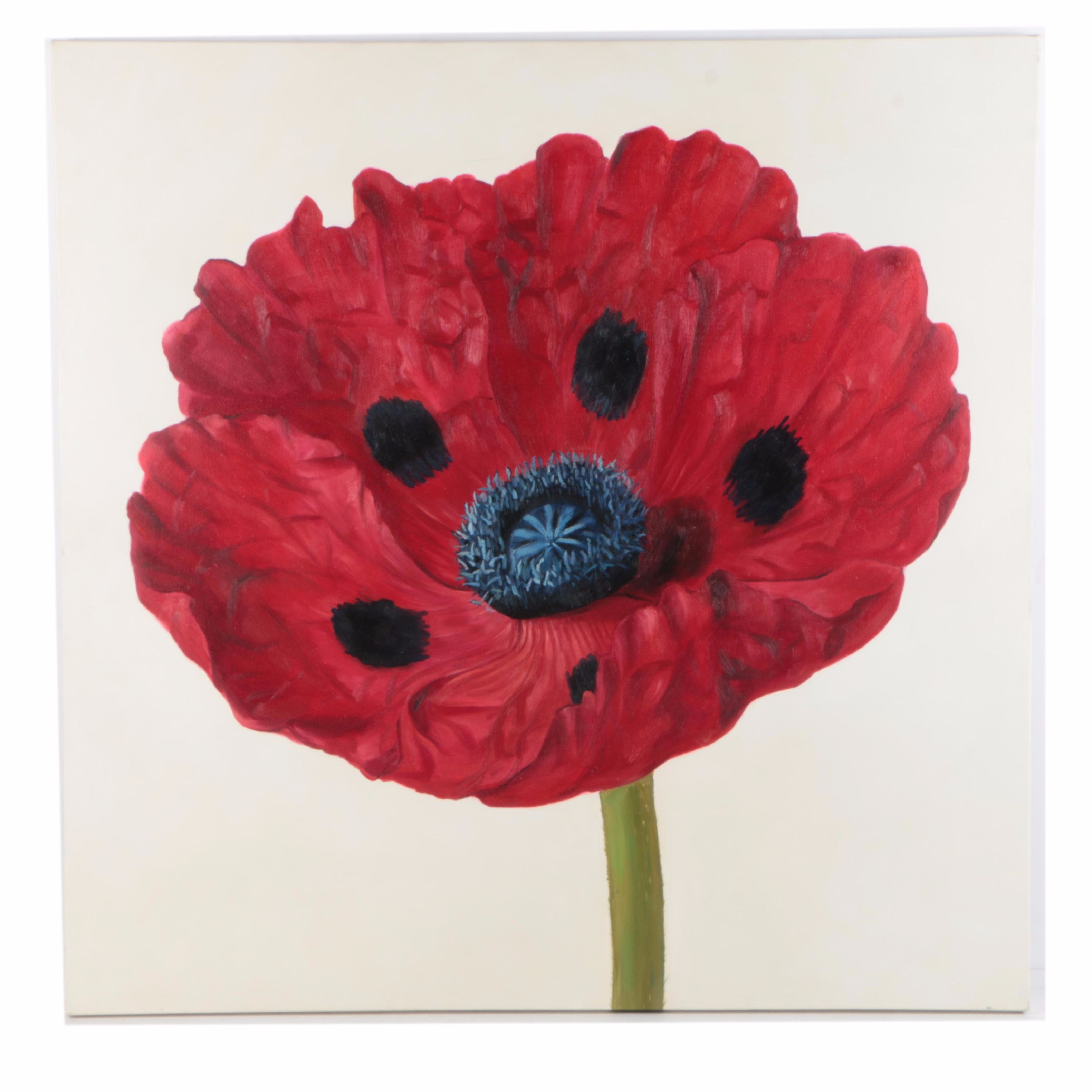 Dutch Touch Art Company Oil Painting on Canvas of Poppy Flower