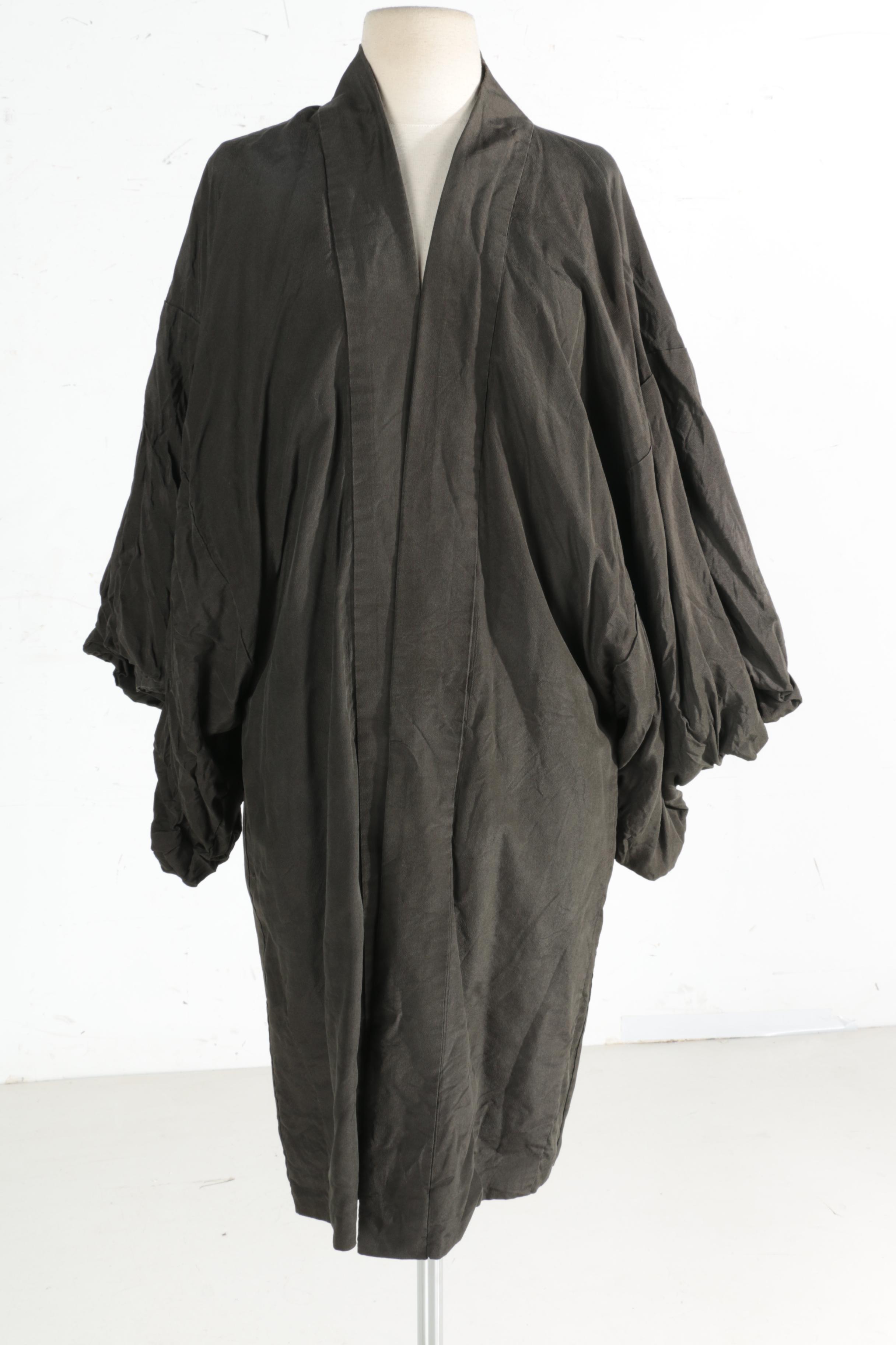 Asian Inspired Black Silk and Crepe Kimonos