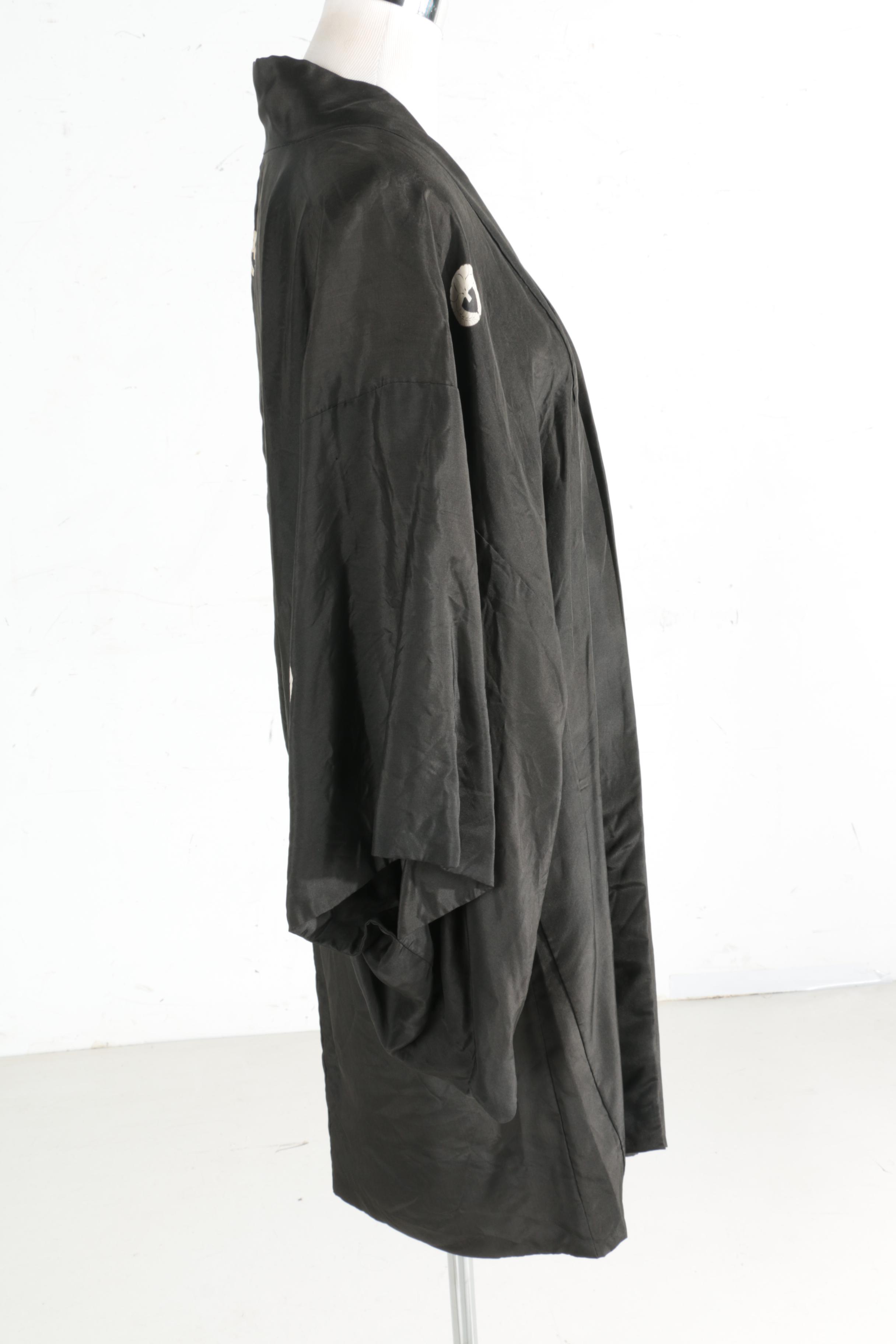 Asian Inspired Black Silk and Crepe Kimonos