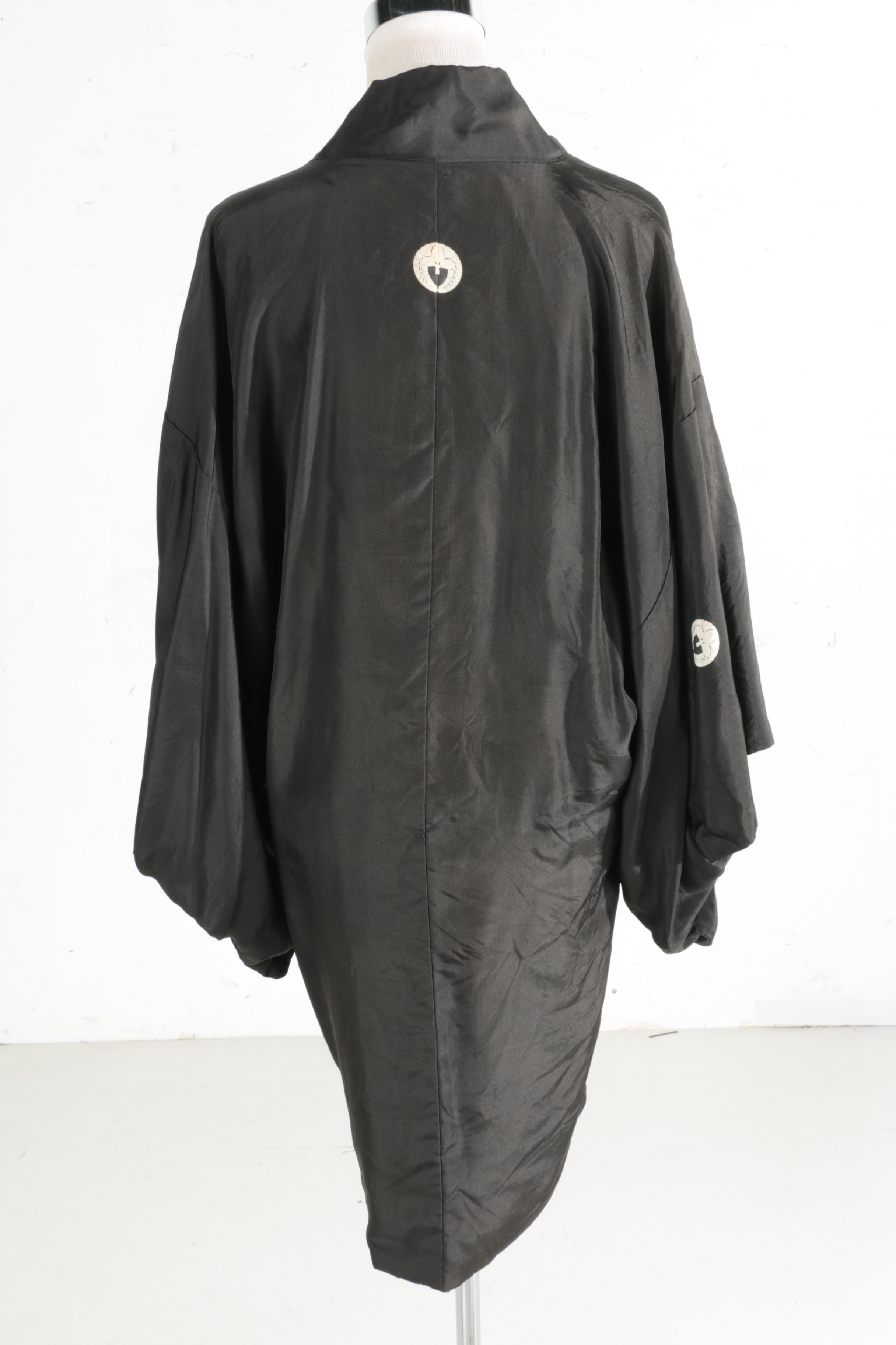 Asian Inspired Black Silk and Crepe Kimonos