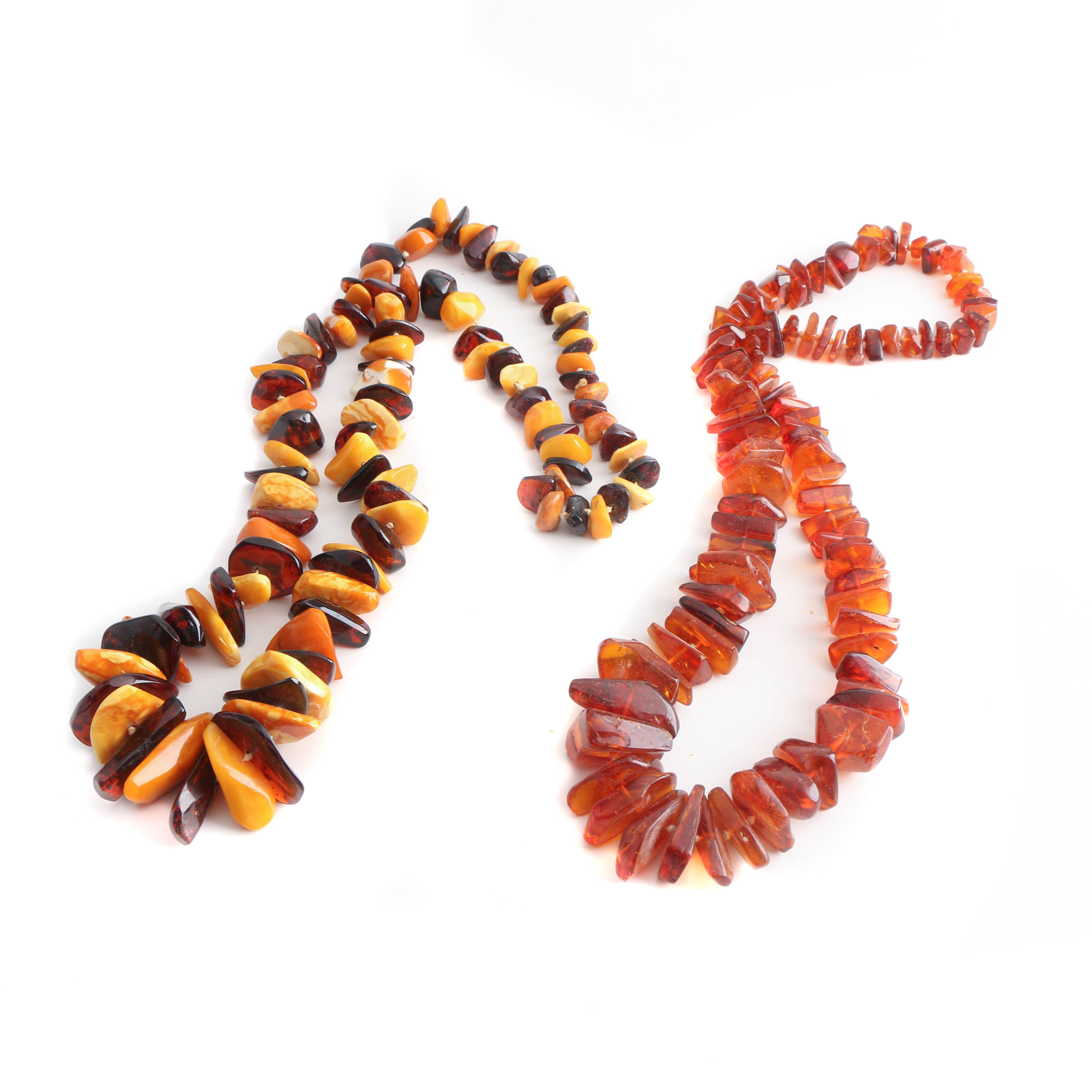 Pair of Amber Beaded Necklaces