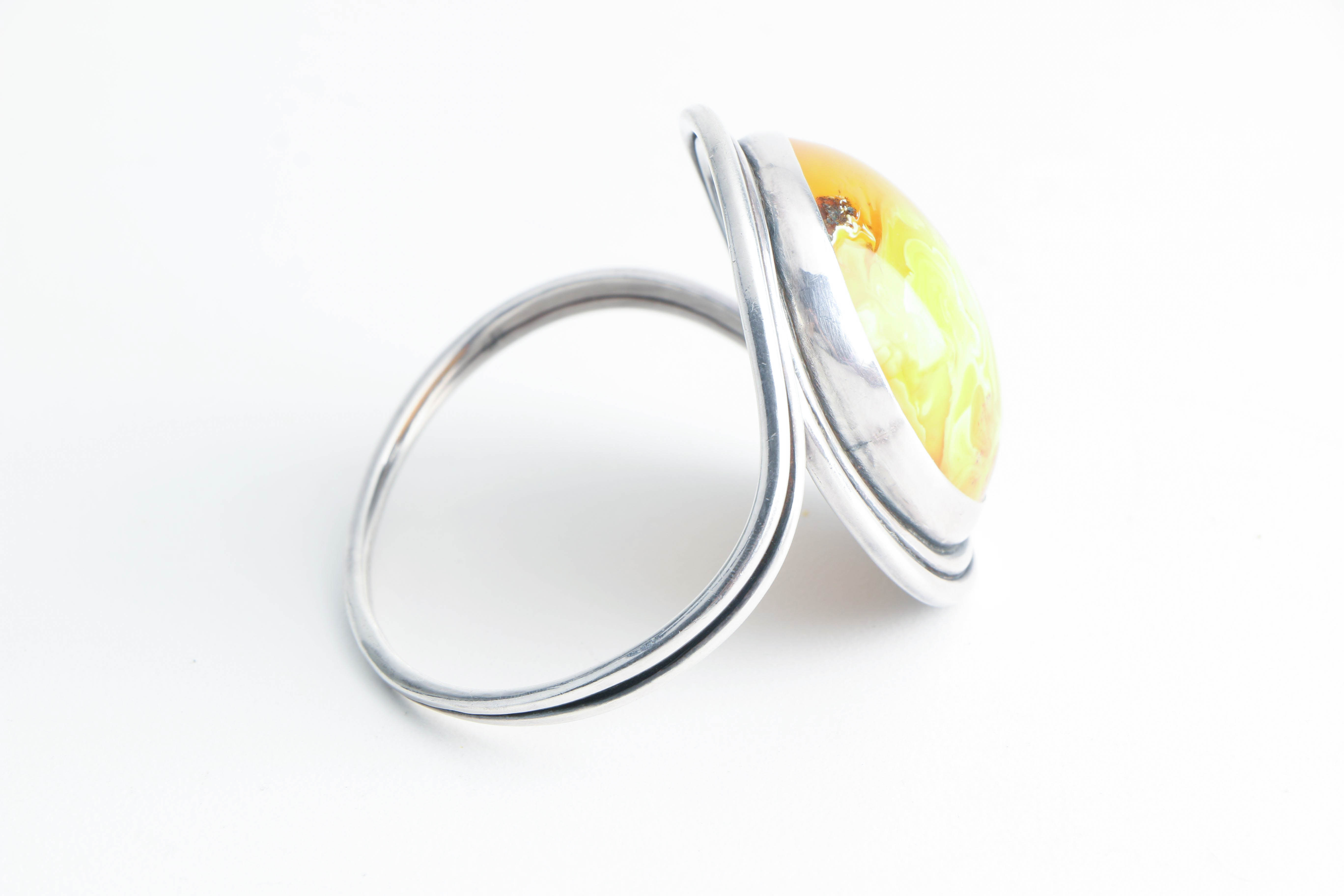 900 Silver Handmade Mutton Fat Amber Bracelet