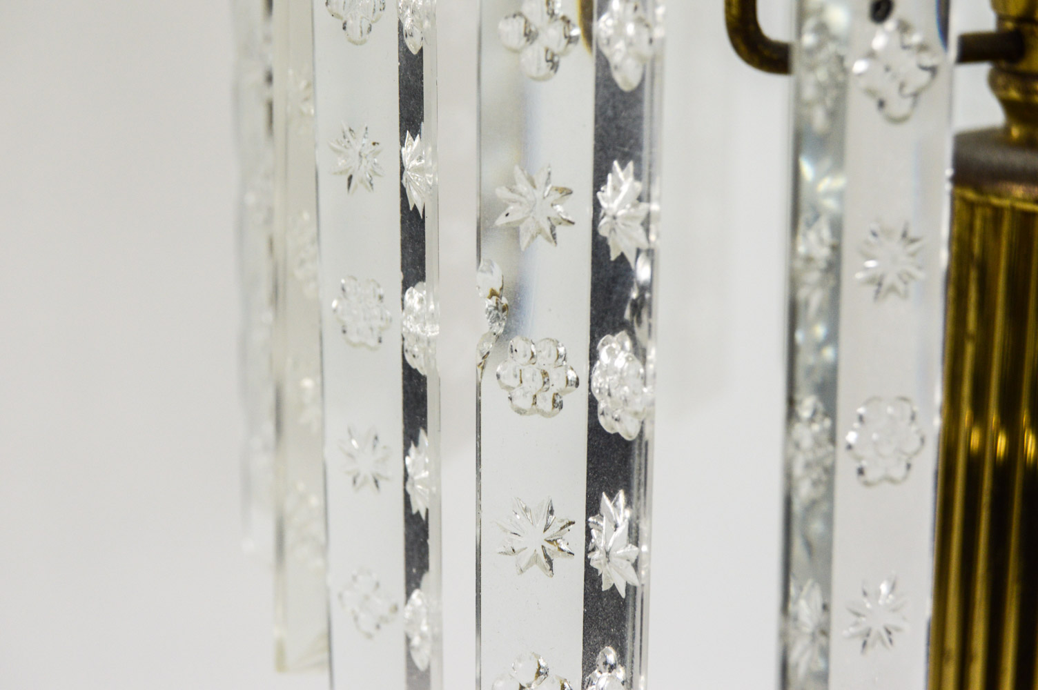 Antique Astral Table Lamp with Cut Crystal Lustres