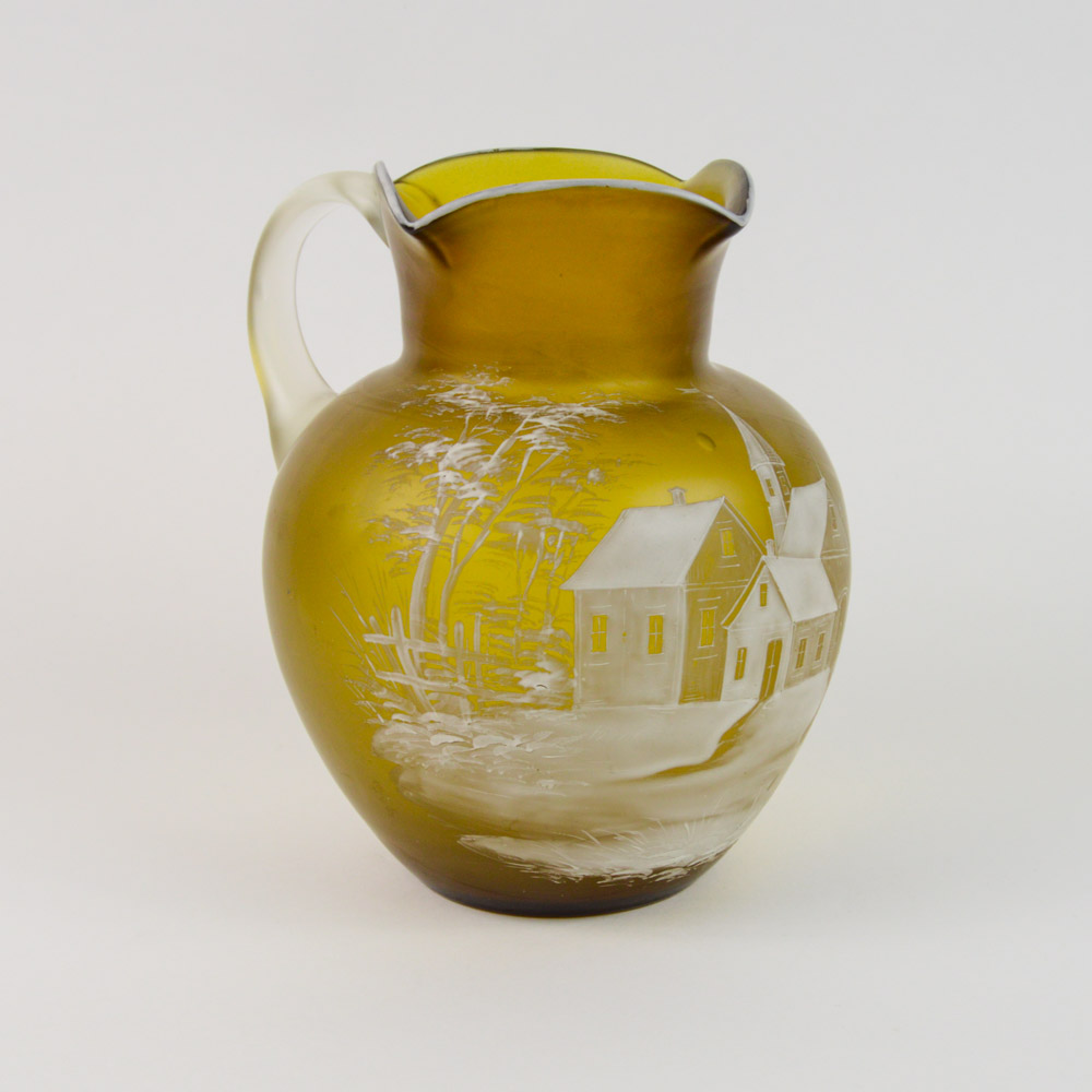Florentine Cameo Art Glass Pitcher