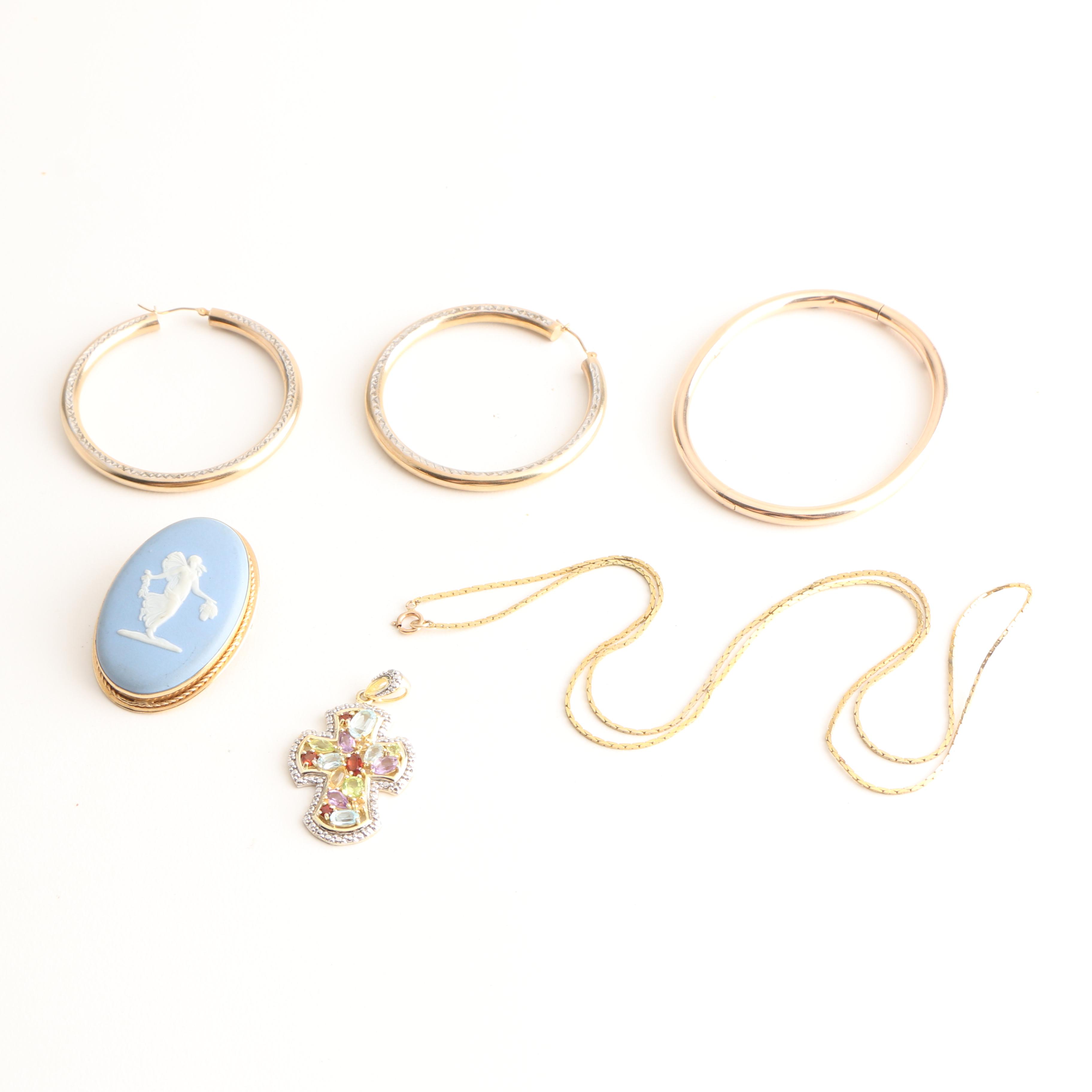 Assortment of Jewelry Including Sterling Silver and 14K Yellow Gold