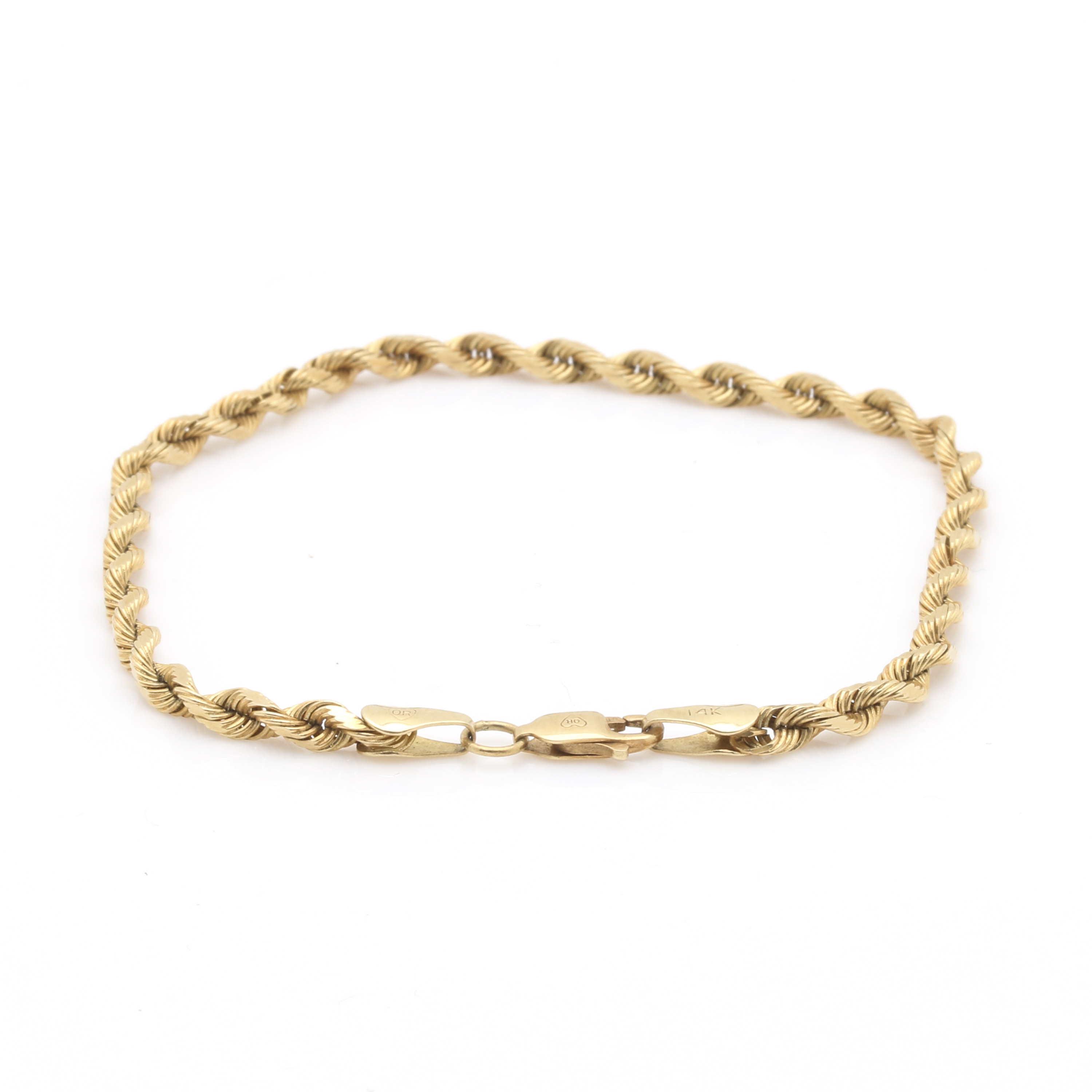 14K Yellow Gold Rope Bracelet