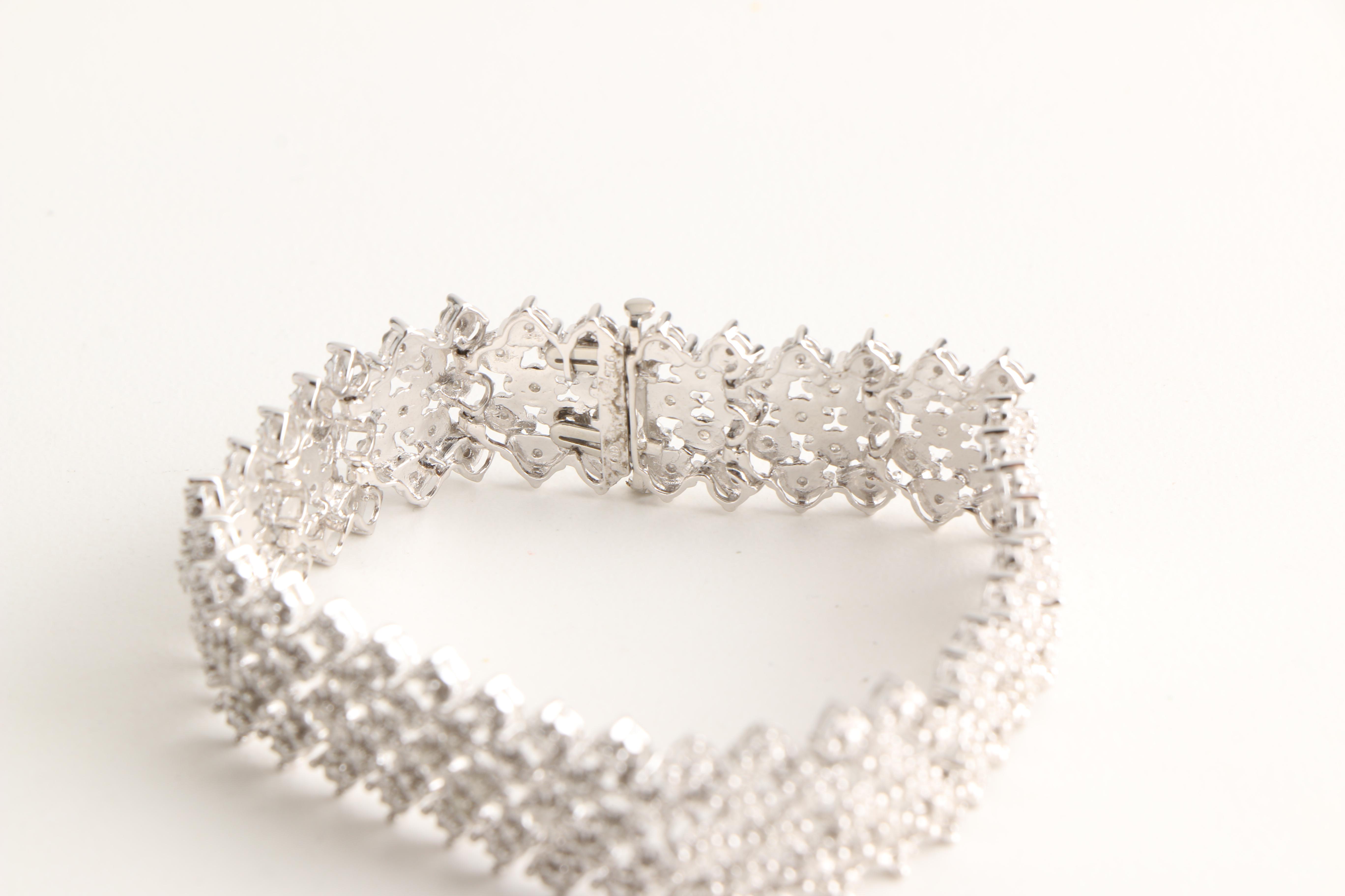 Sterling Silver Bracelet and Ring with Diamonds