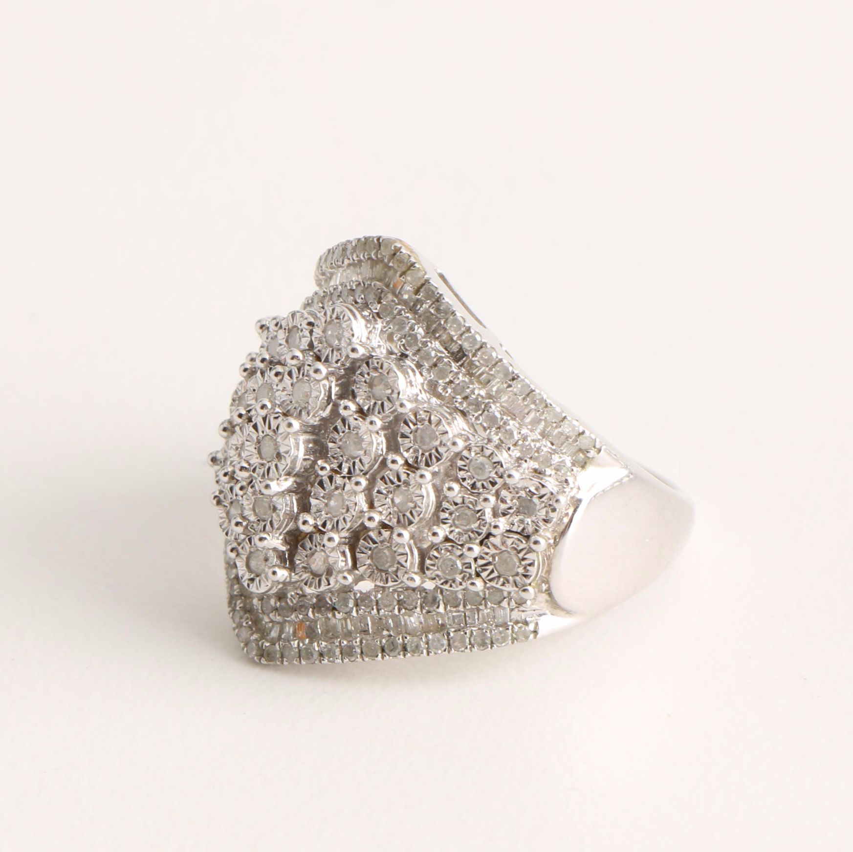 Sterling Silver Bracelet and Ring with Diamonds