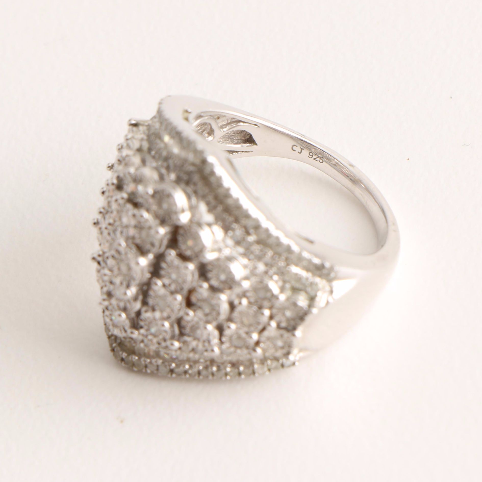 Sterling Silver Bracelet and Ring with Diamonds