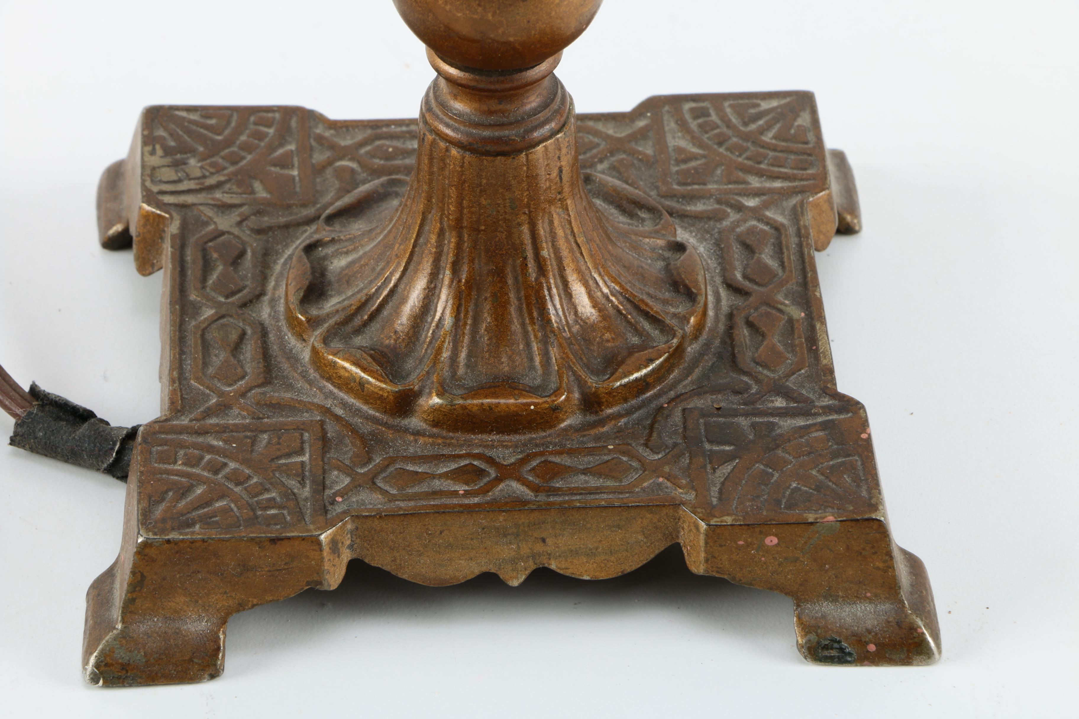 Vintage Candelabra Table Lamp with Hurricane Shades