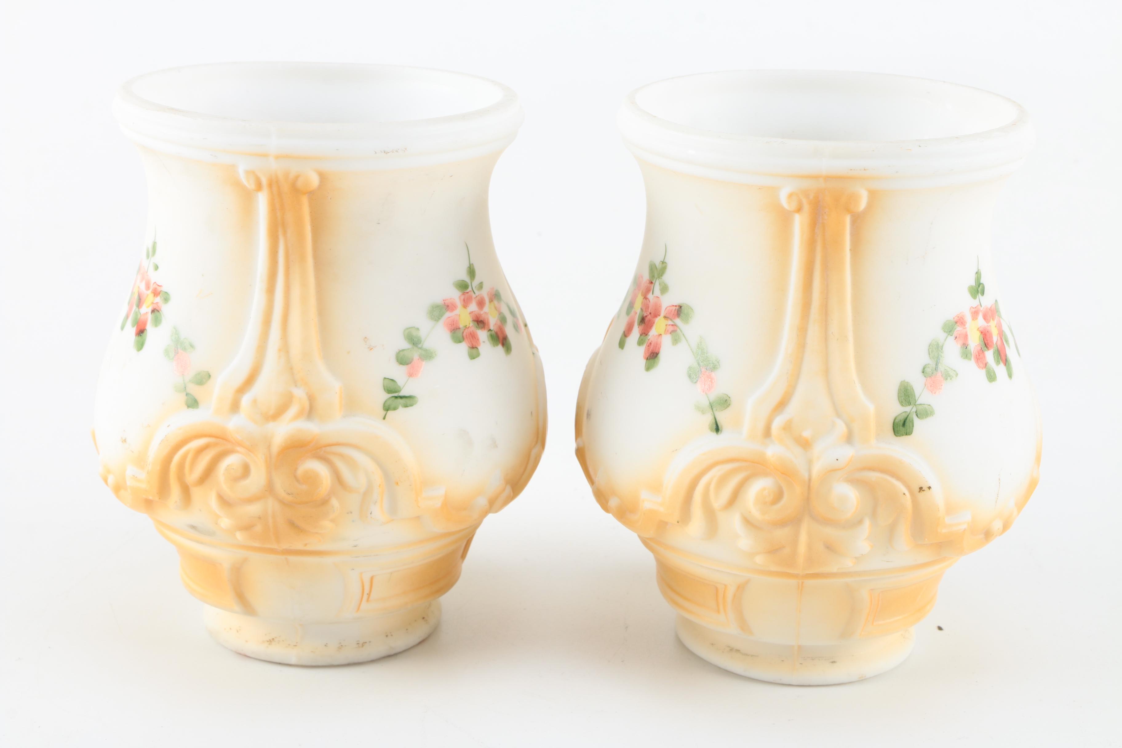 Vintage Candelabra Table Lamp with Hurricane Shades