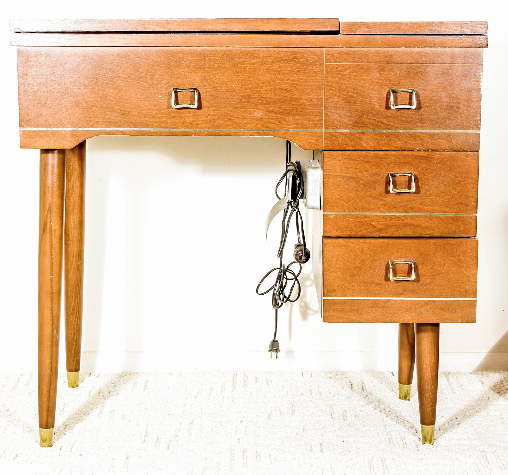 Necchi Sewing Machine, Table, and Chair