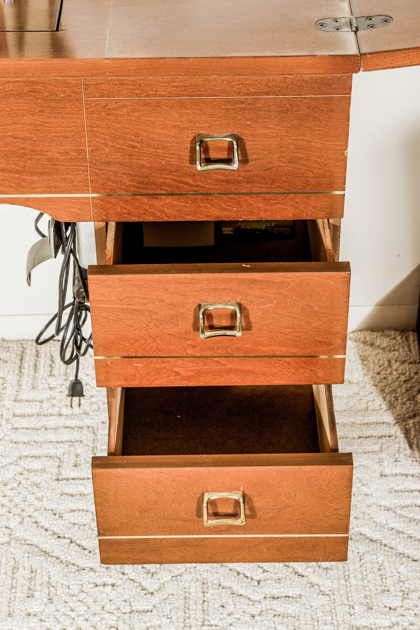 Necchi Sewing Machine, Table, and Chair