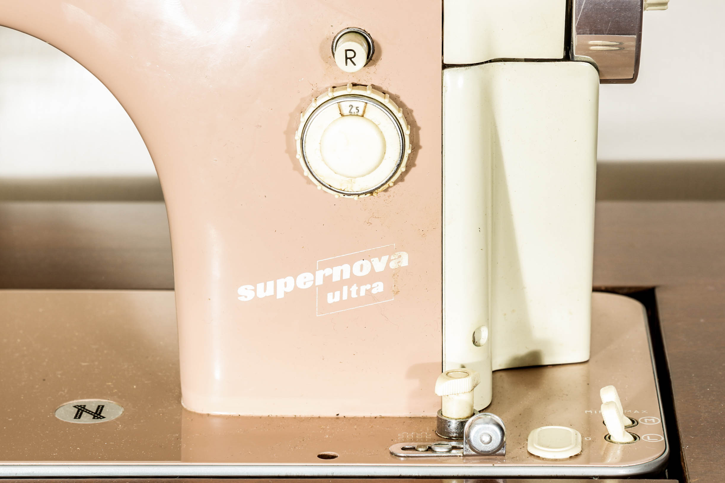 Necchi Sewing Machine, Table, and Chair