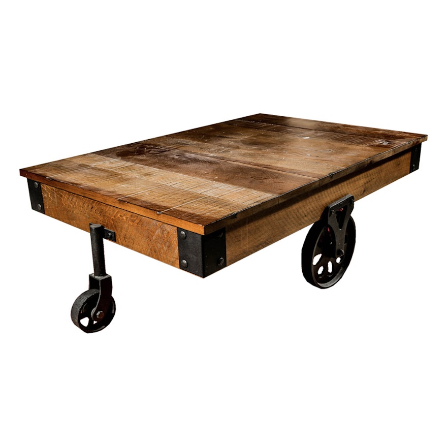 Rustic Cart Coffee Table by Poplar Estate