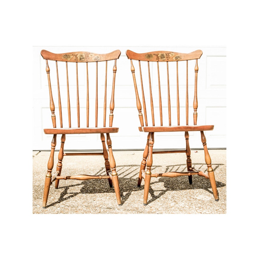 Pair of Windsor Style Chairs by L. Hitchcock