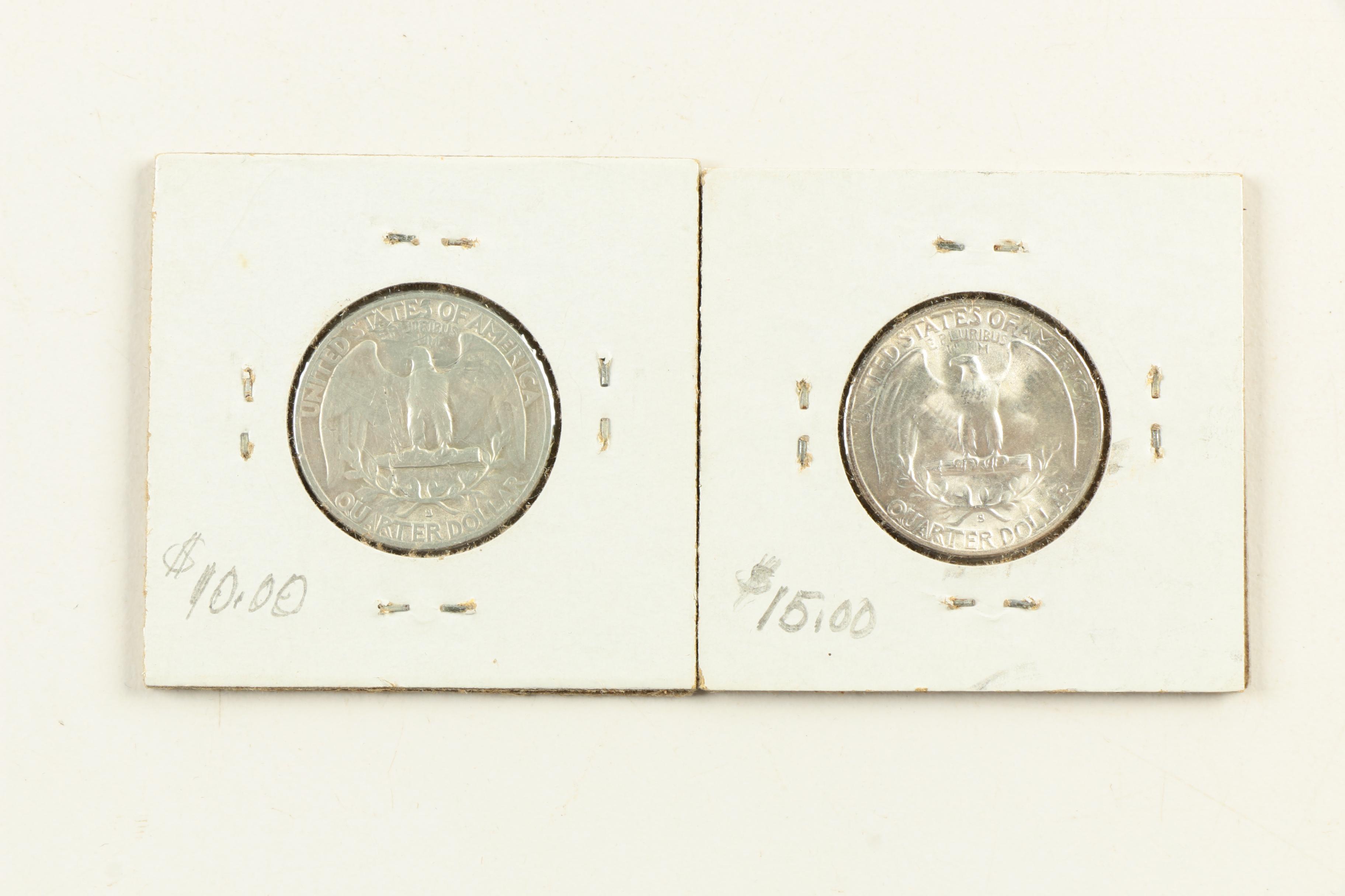 Ten Washington Silver Quarters