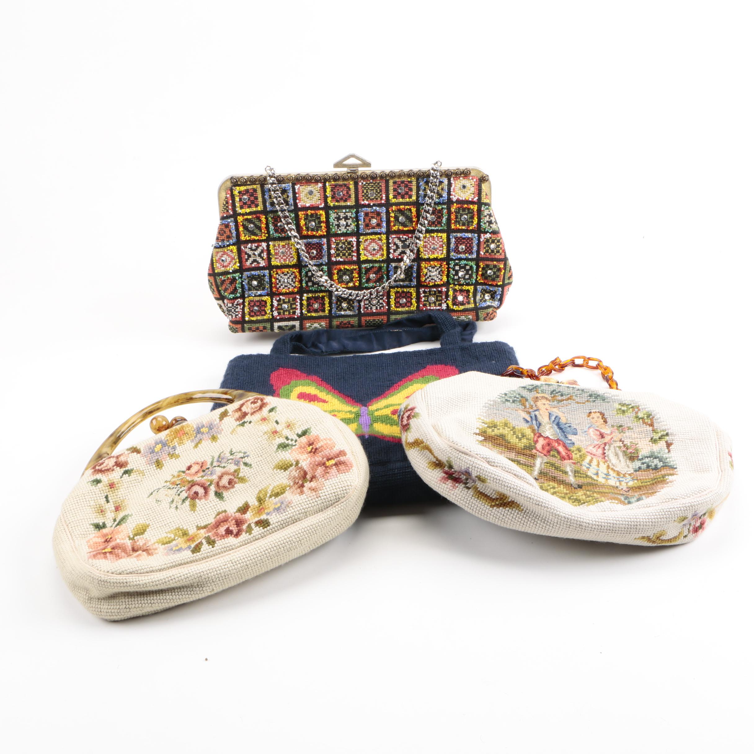 Vintage Embroidered and Needlepoint Handbags