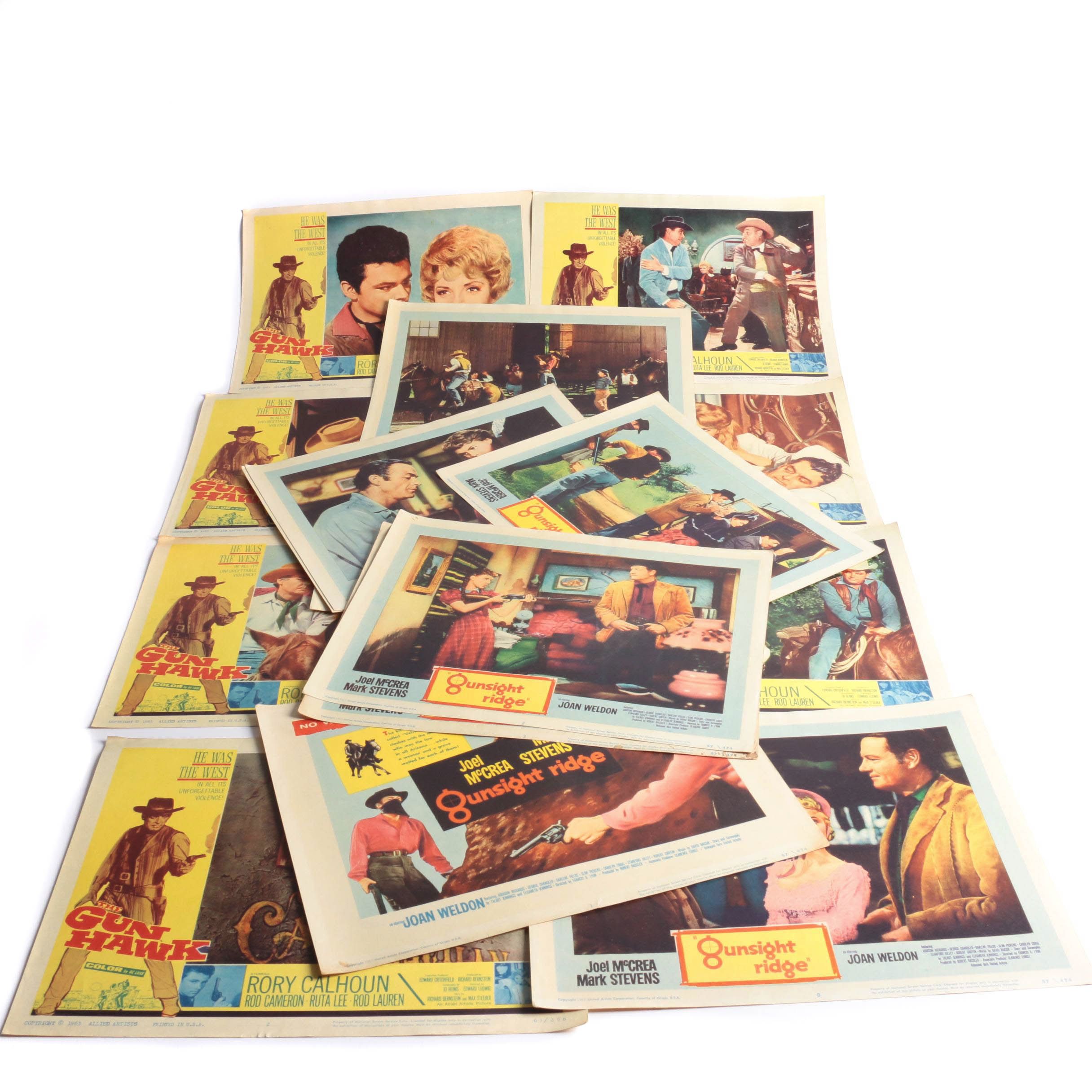 Vintage "Gunsight Ridge" and "The Gun Hawk" Feature Film Lobby Cards