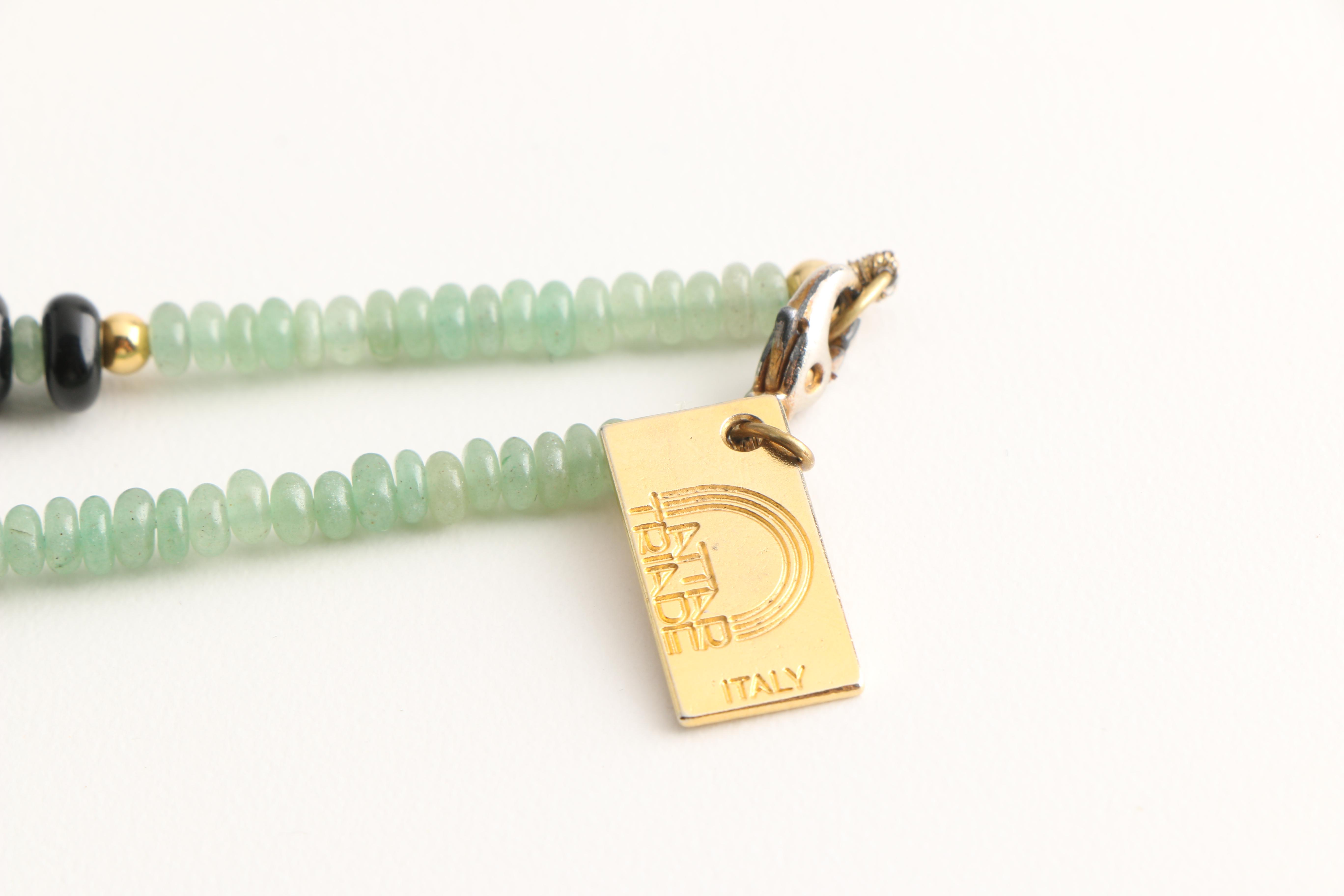 Green and Gold Tone Necklace and Bracelets