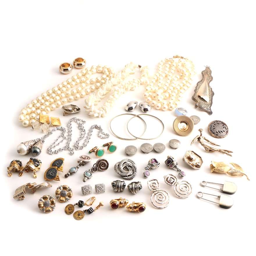 Collection of Costume Jewelry Including Krementz and Kramer