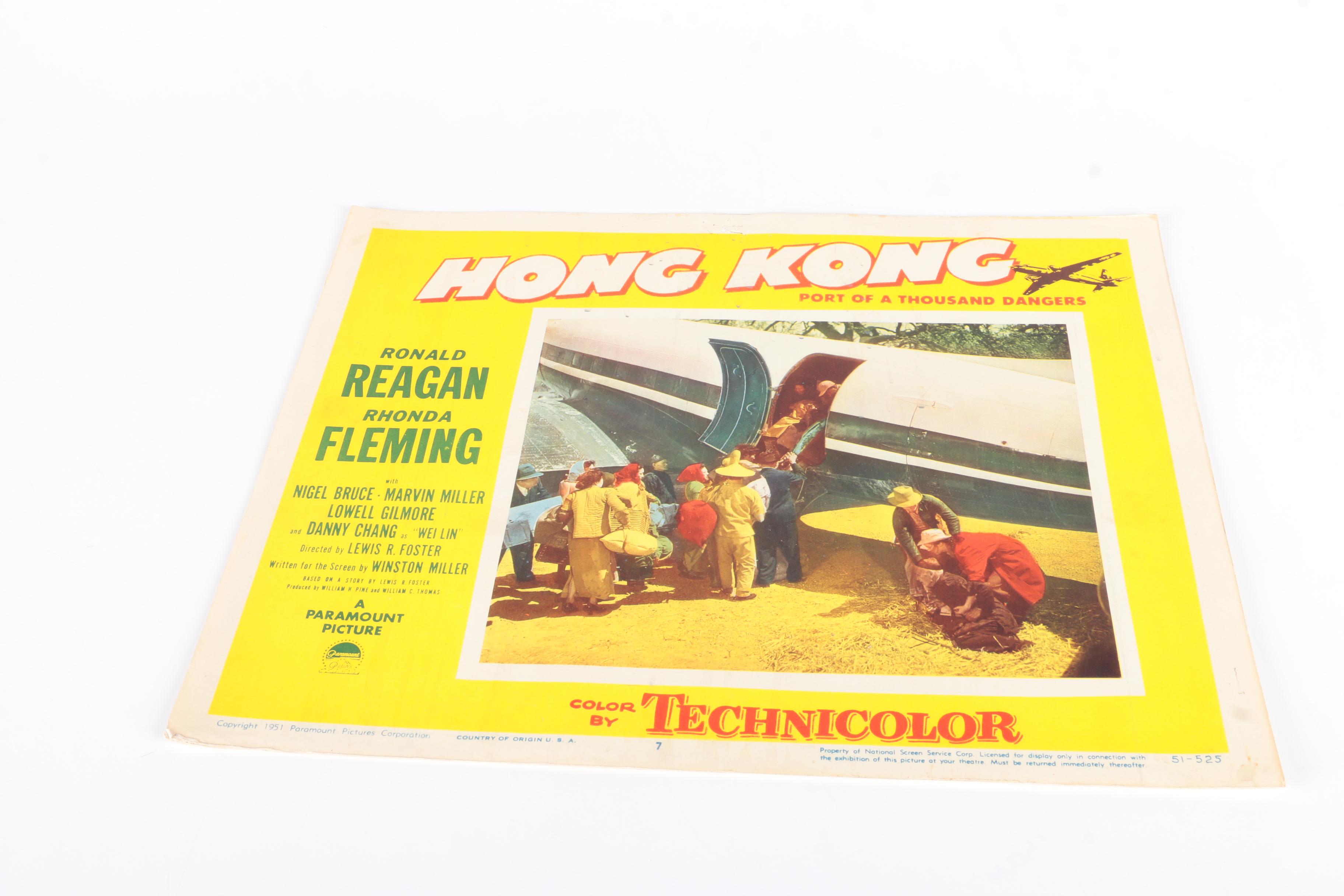 1951 "Hong Kong" Lobby Cards featuring Ronald Reagan