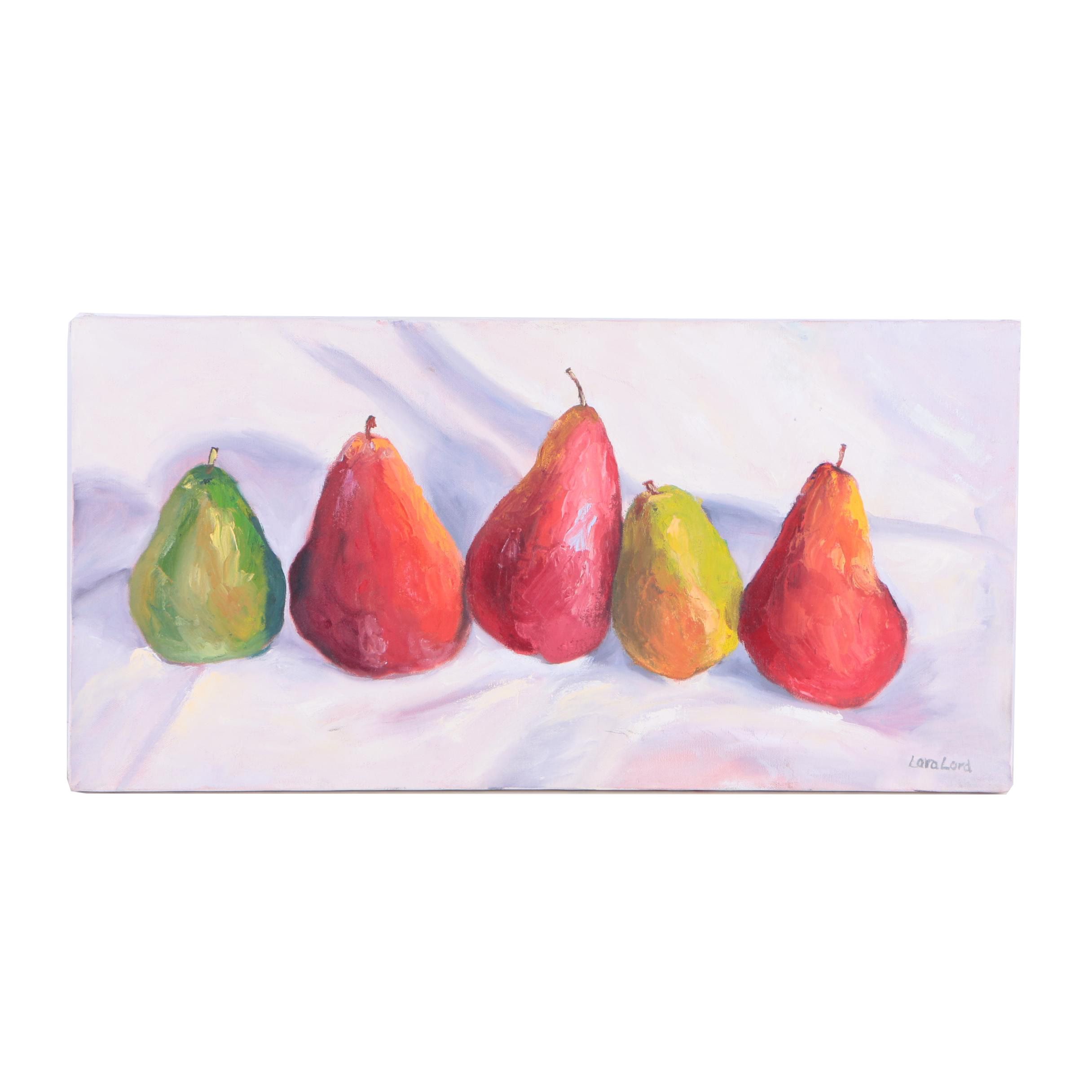 Lara Lord Oil on Canvas Painting of Pears