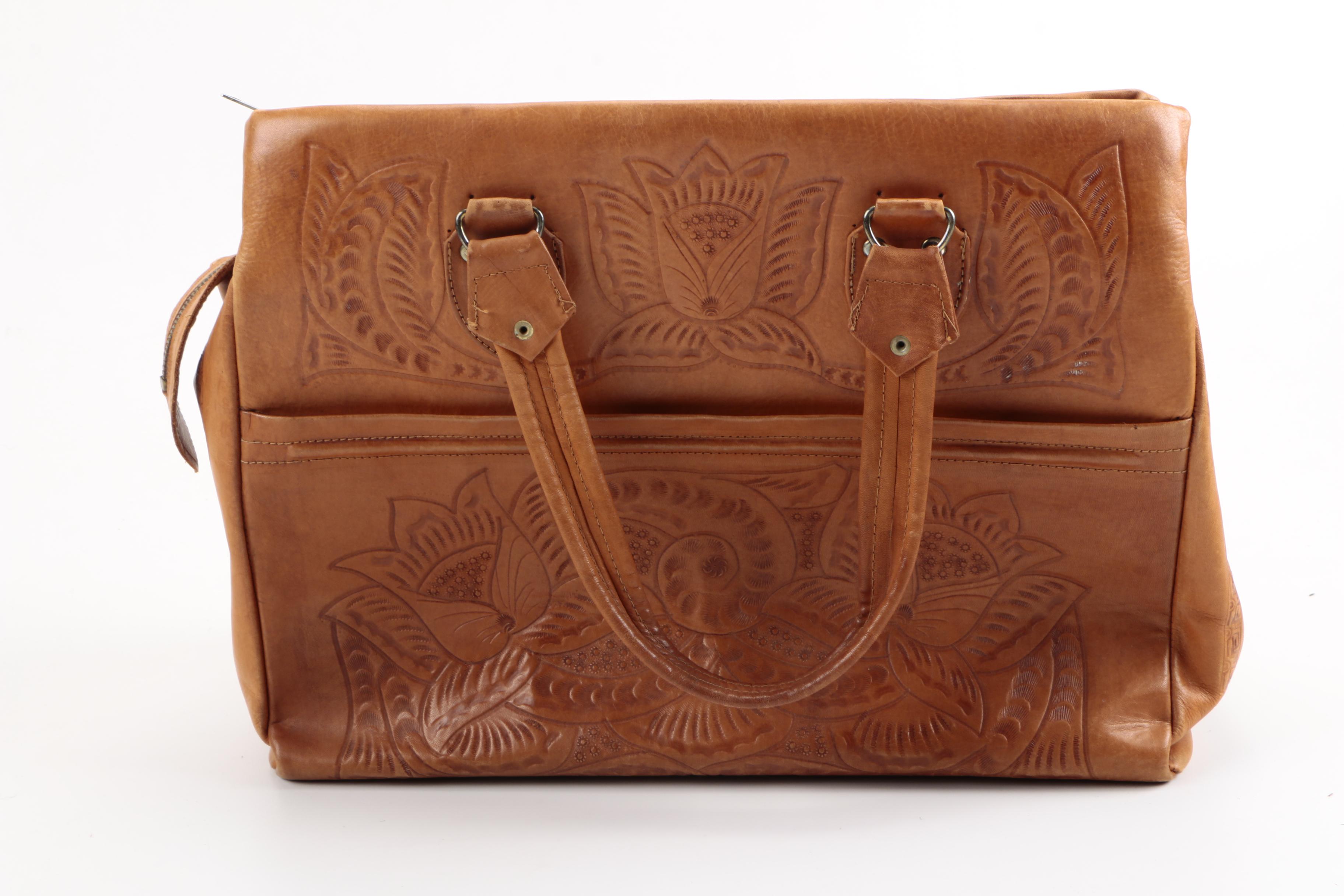 Vintage Flores' Bags Tooled Leather Handbags