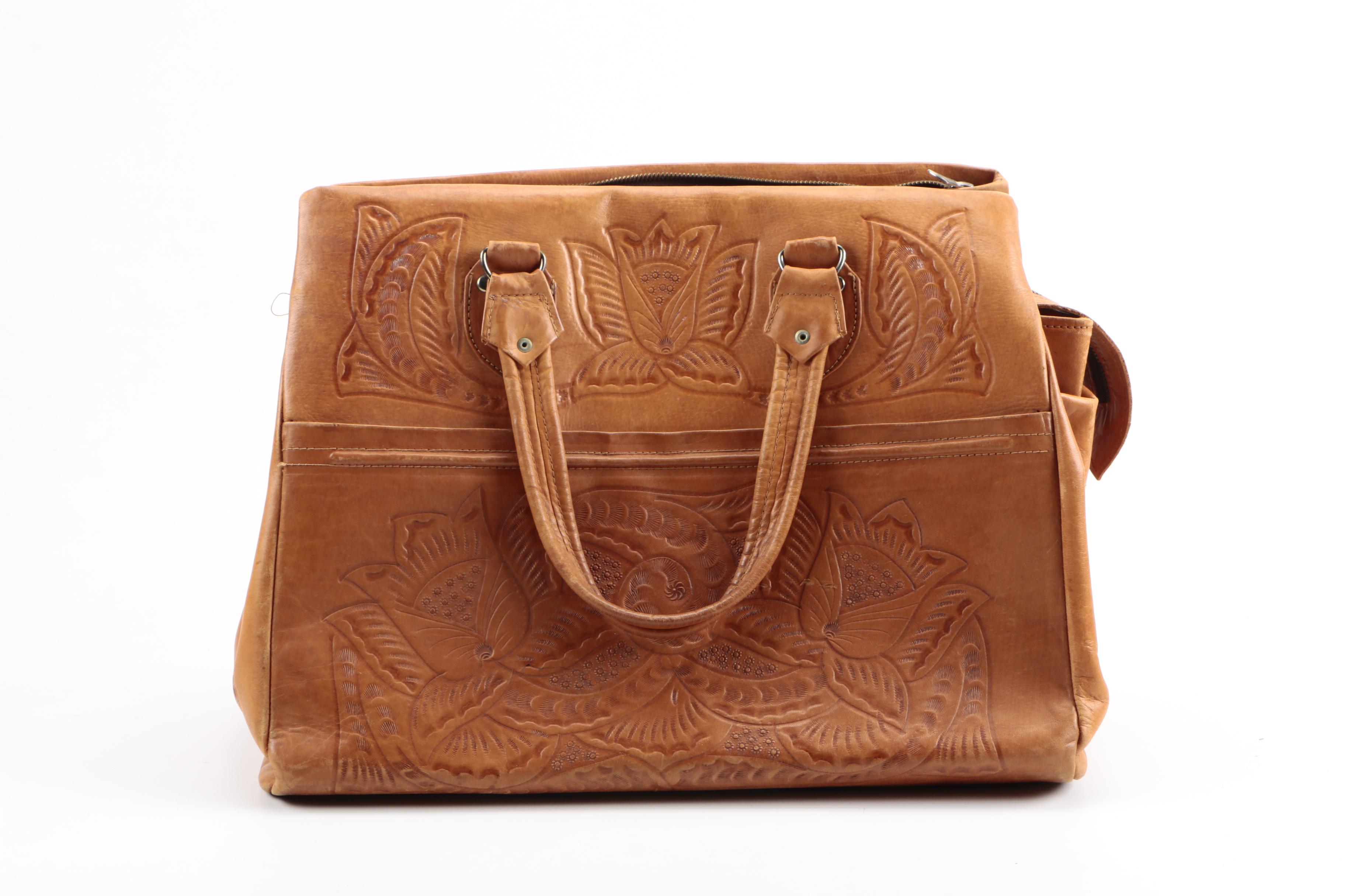 Vintage Flores' Bags Tooled Leather Handbags