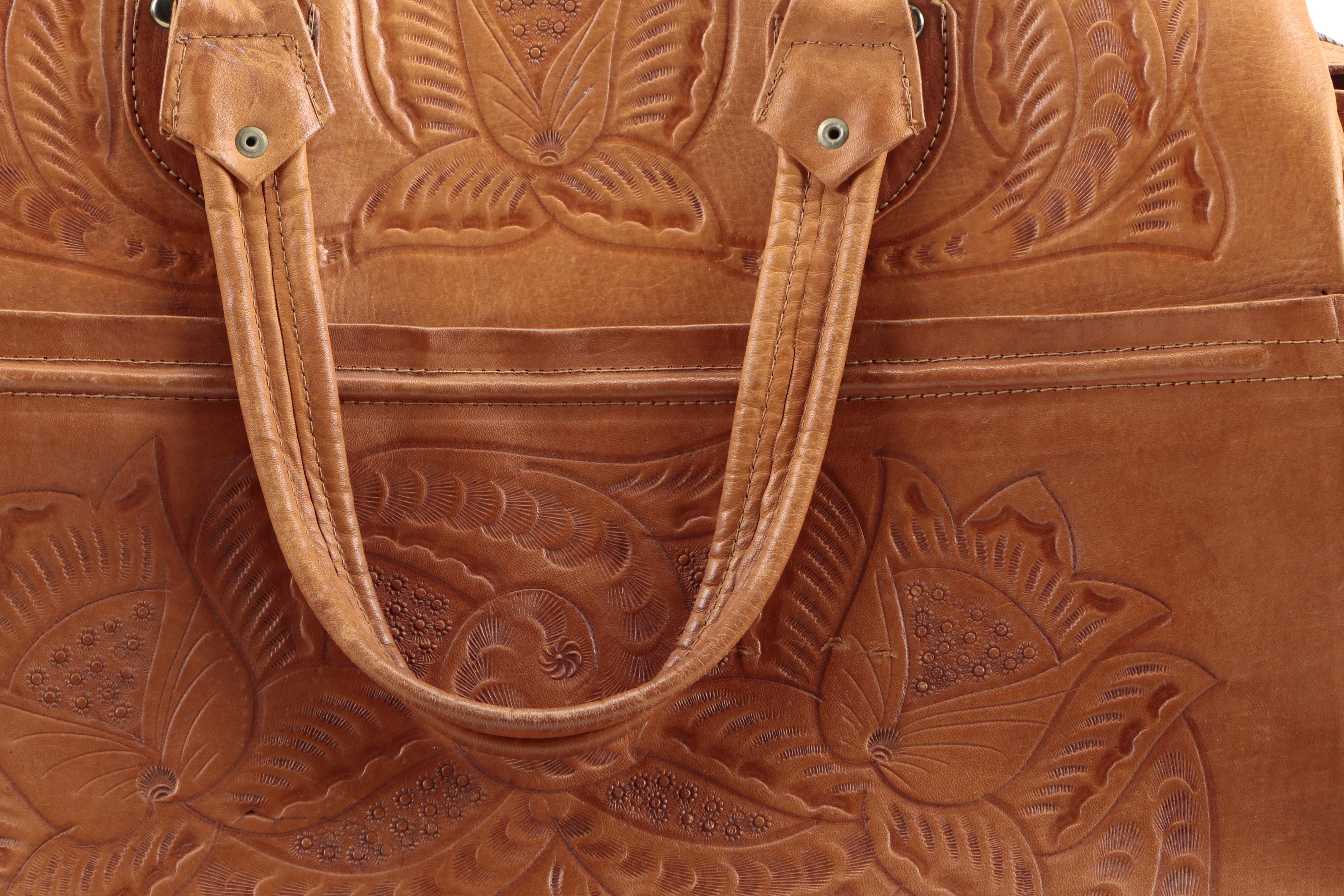 Vintage Flores' Bags Tooled Leather Handbags