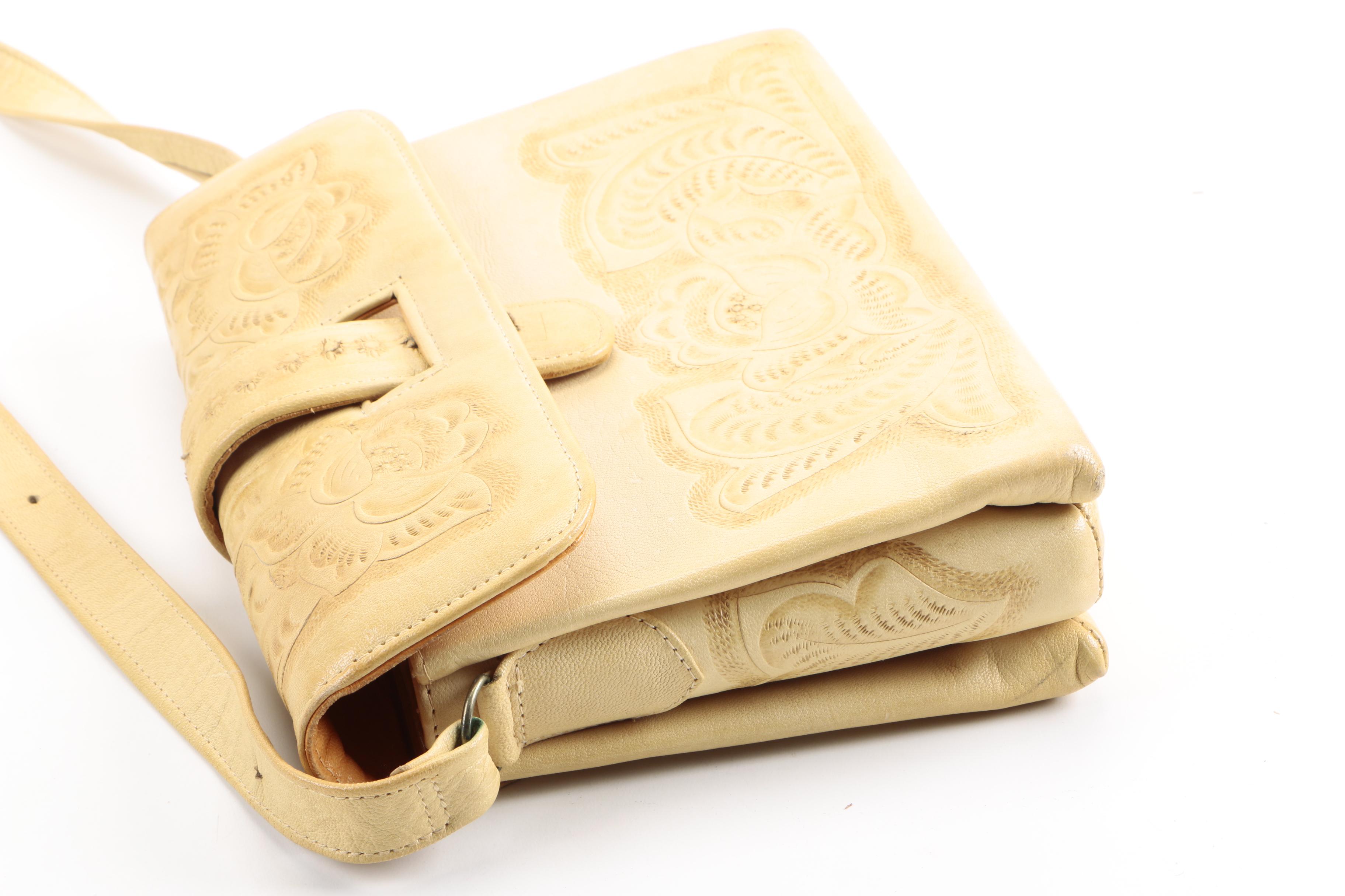 Vintage Flores' Bags Tooled Leather Handbags