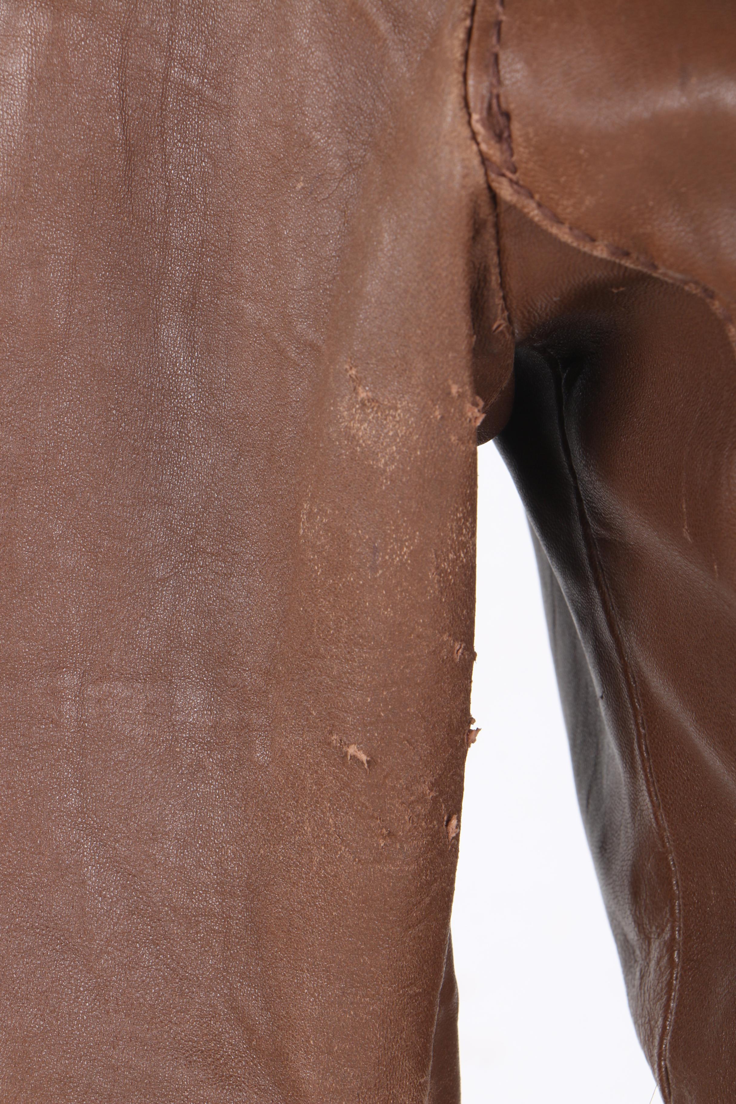 Michael Michael Kors Brown Leather Motorcycle Jacket