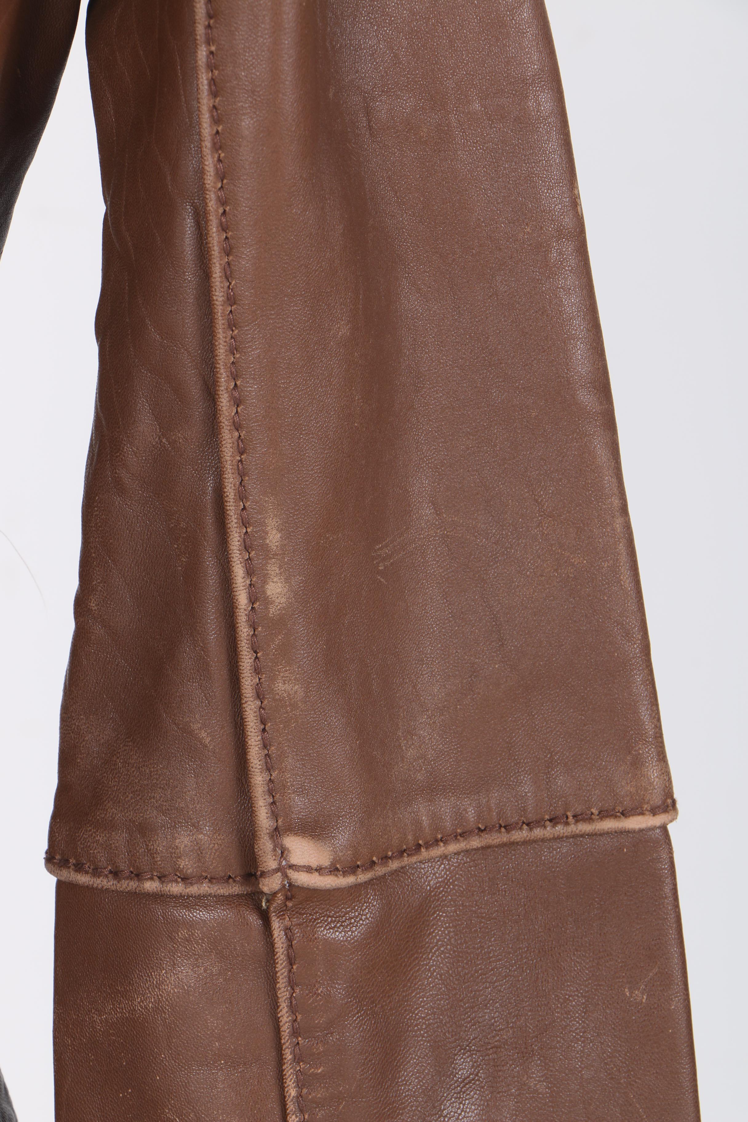 Michael Michael Kors Brown Leather Motorcycle Jacket