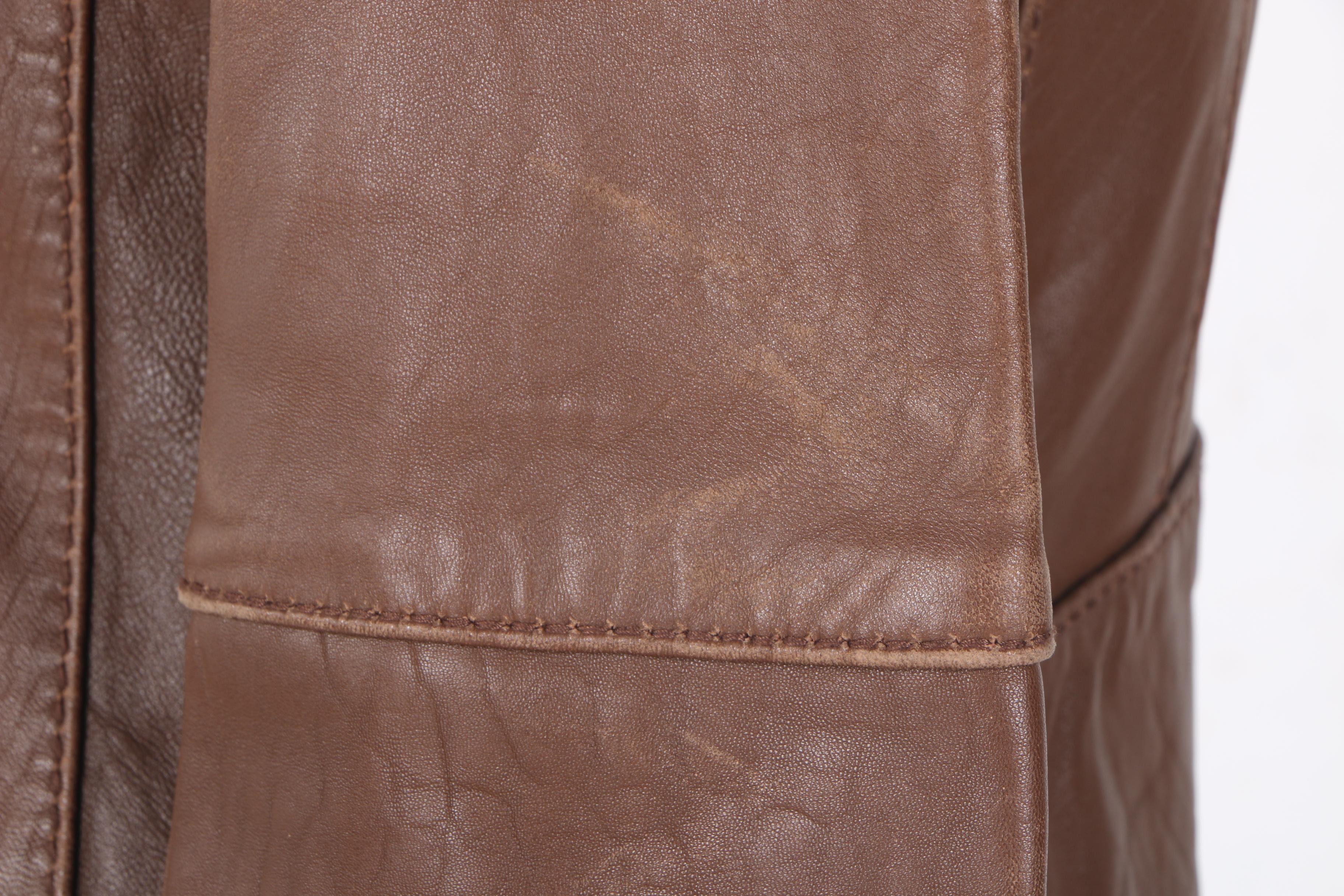 Michael Michael Kors Brown Leather Motorcycle Jacket