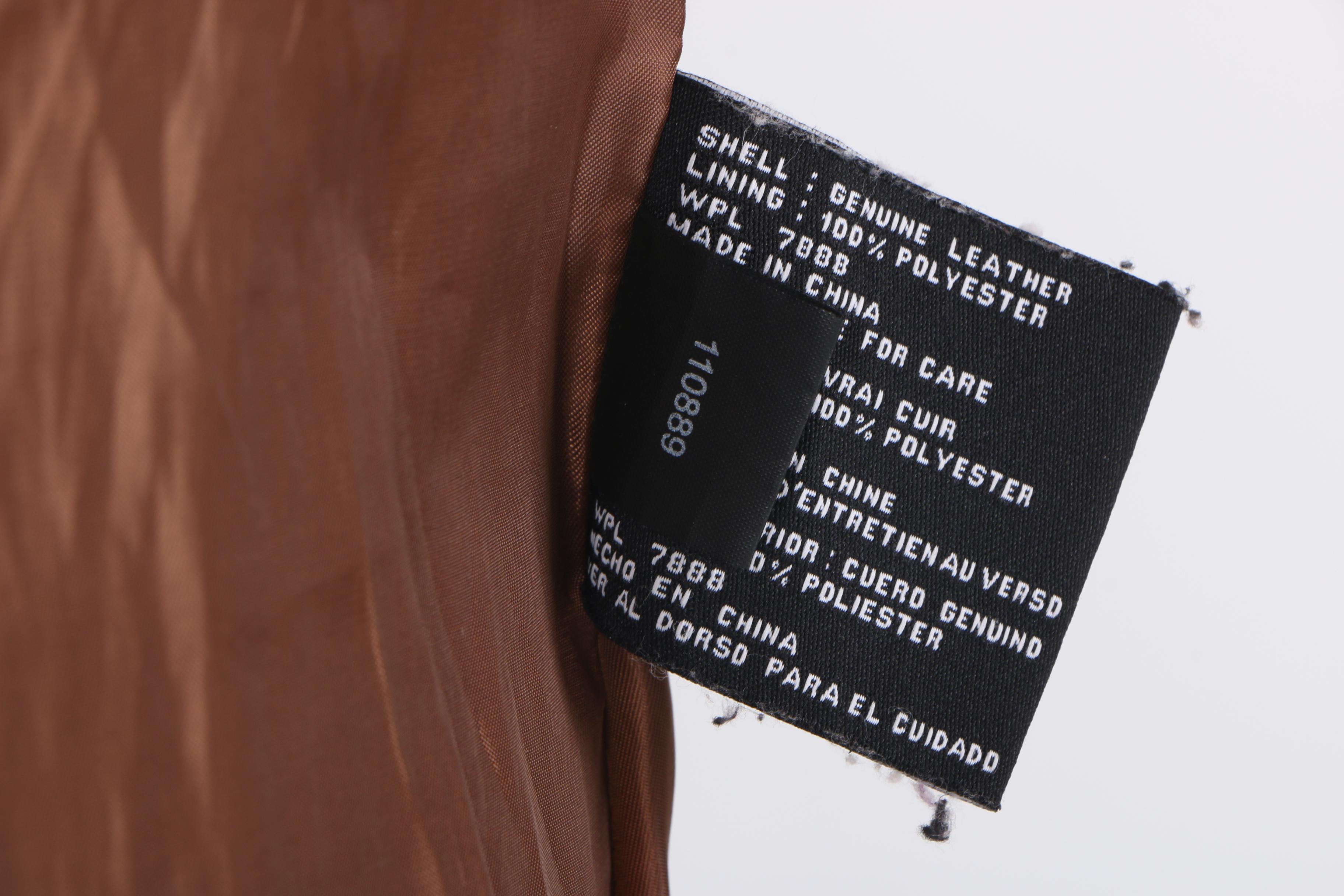 Michael Michael Kors Brown Leather Motorcycle Jacket