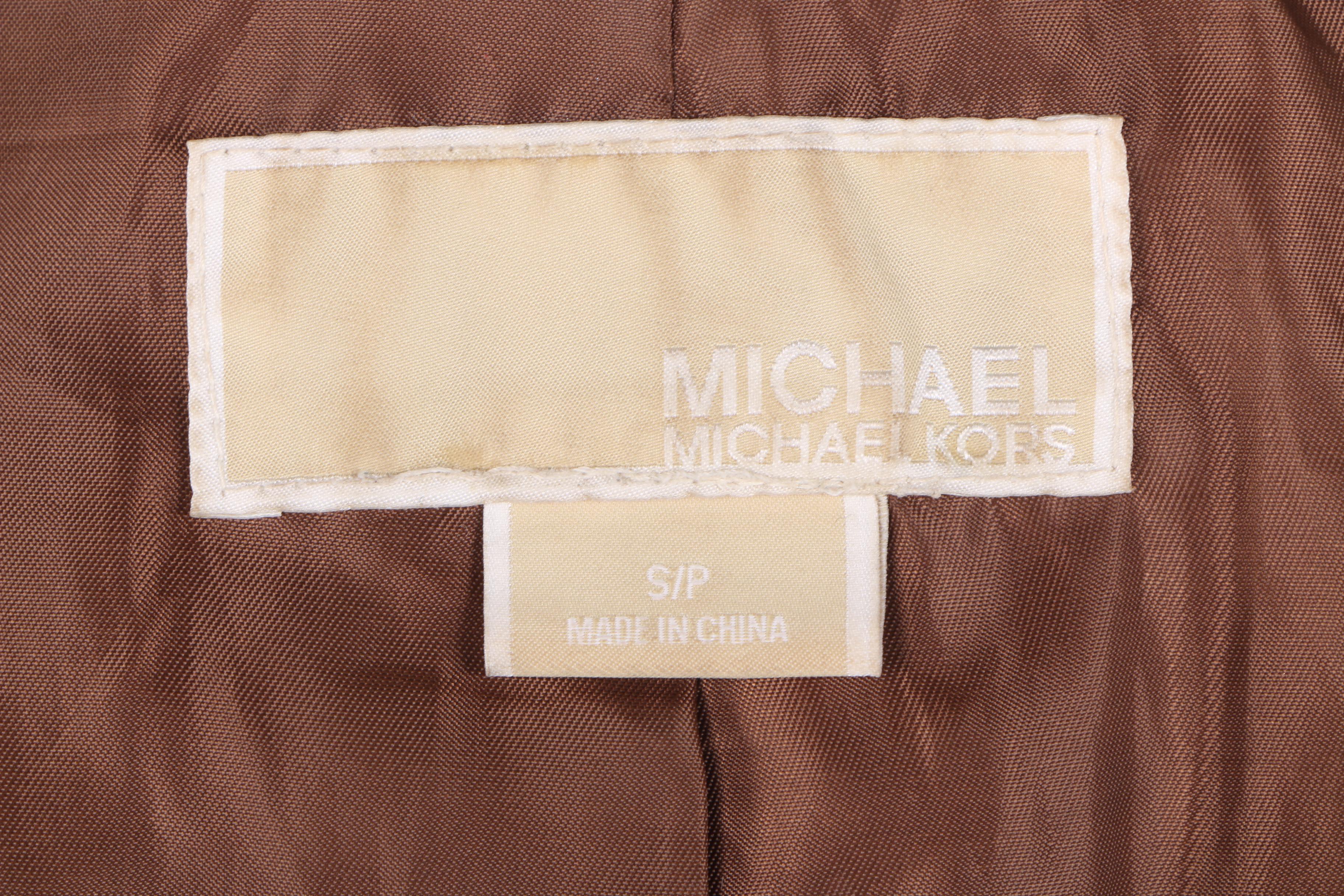 Michael Michael Kors Brown Leather Motorcycle Jacket