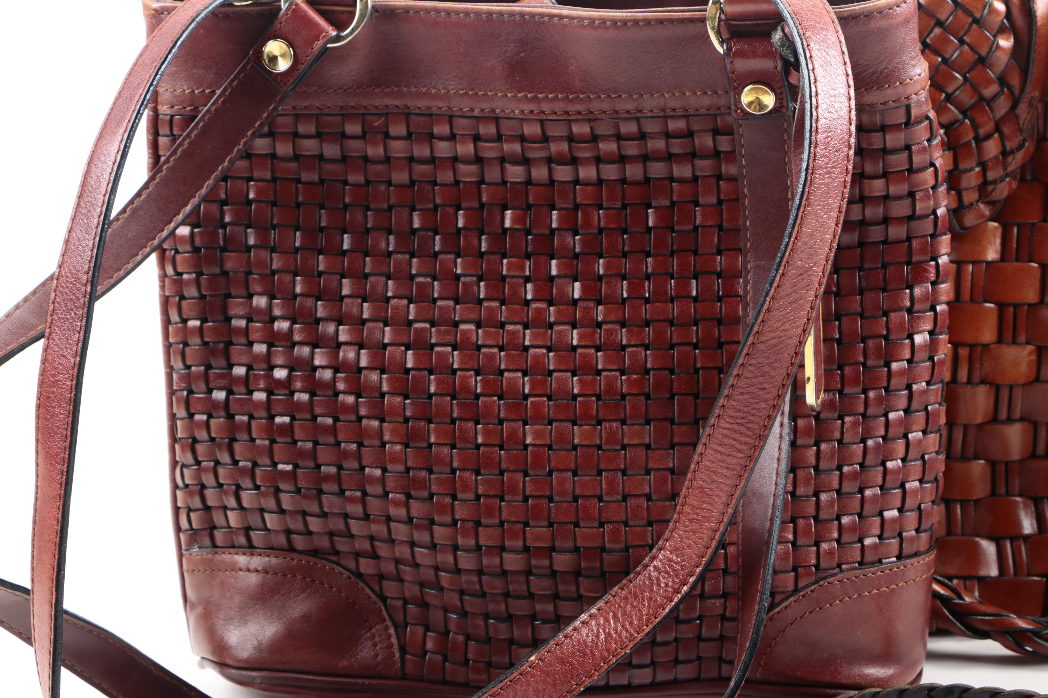 Woven Leather Shoulder Bags Including Diamicci