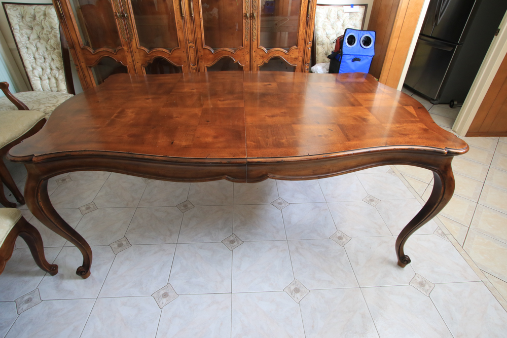 Vintage  "Villandry" by Henredon French Provincial Style Walnut Dining Set
