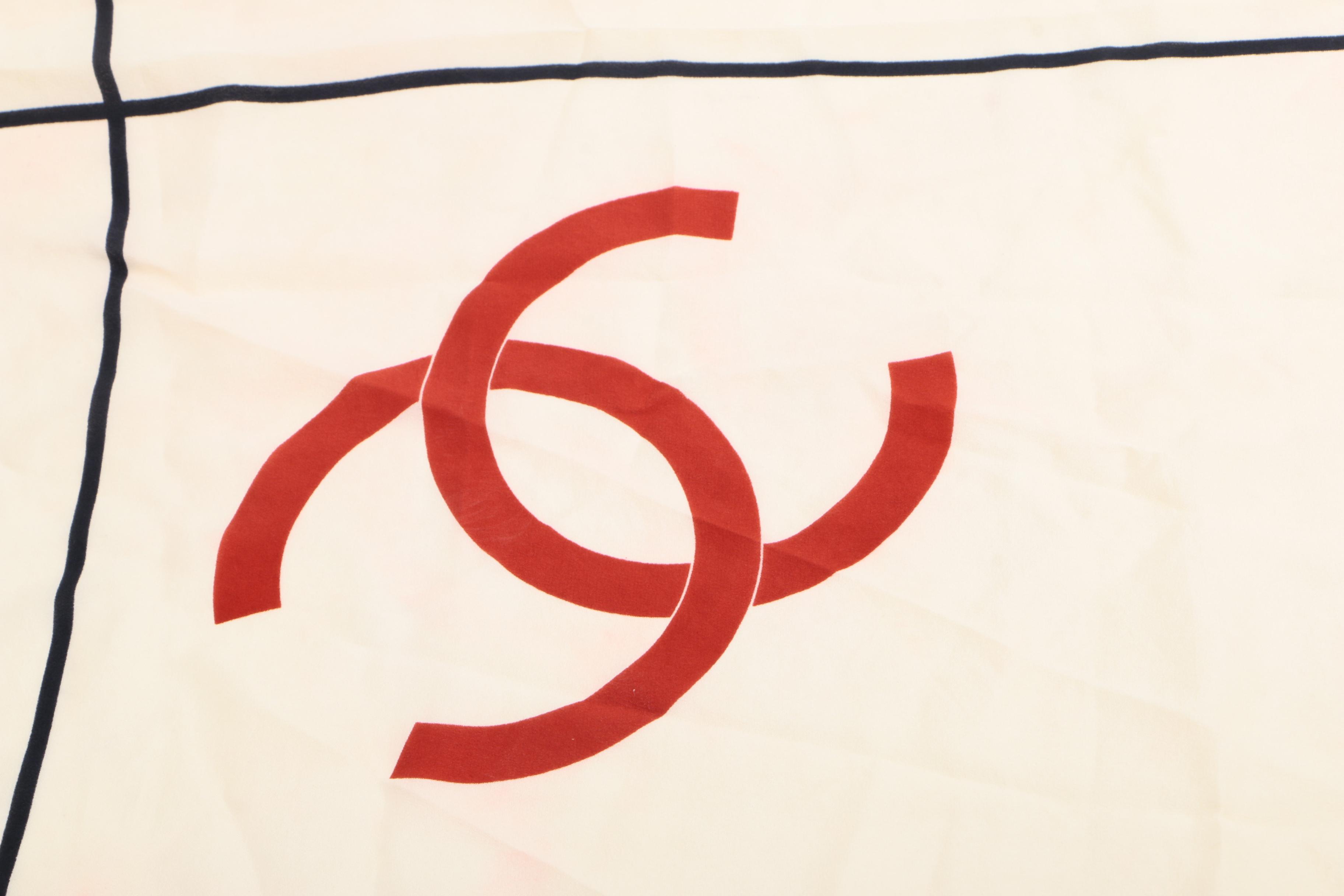 Chanel Initial Monogram Silk Scarf