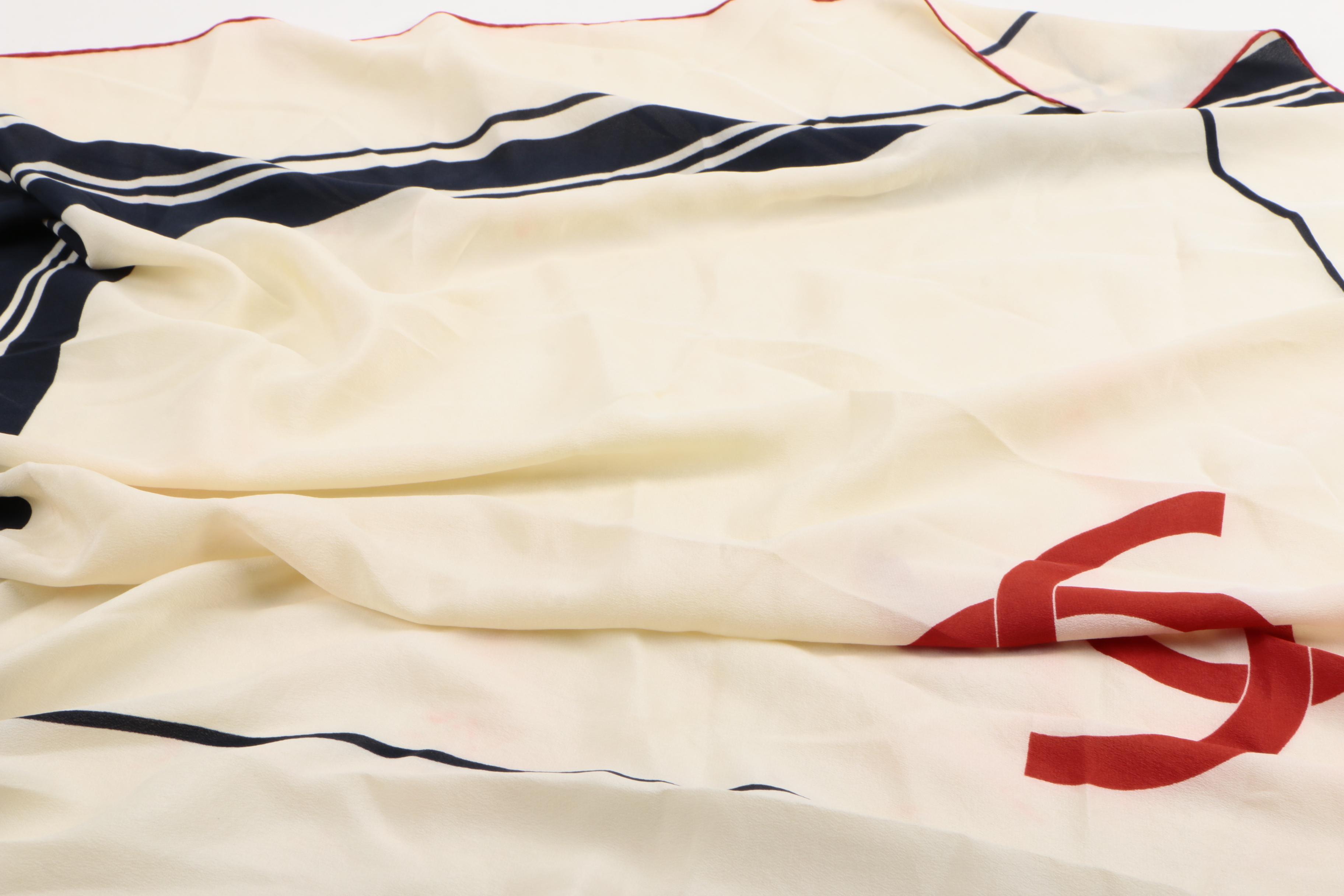 Chanel Initial Monogram Silk Scarf