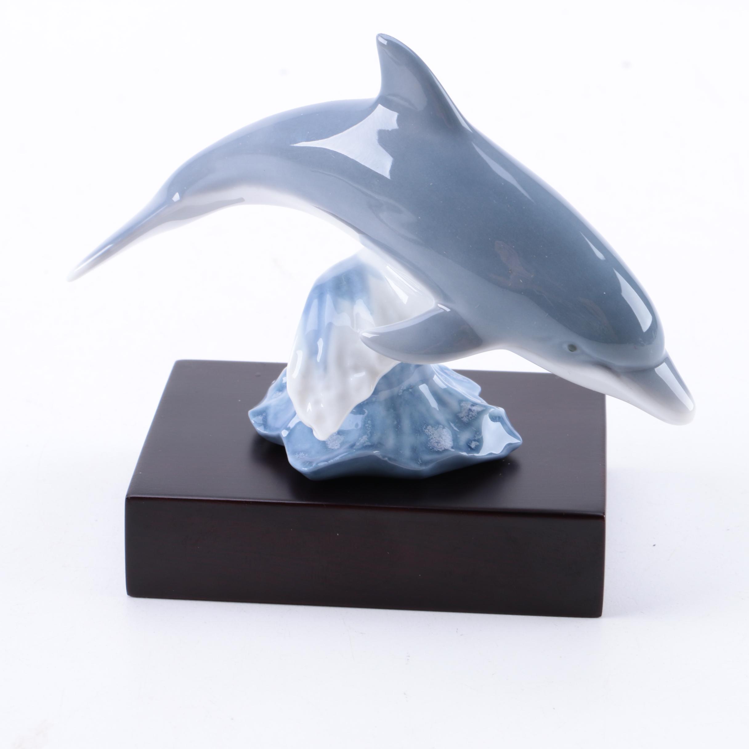 Lladro "Lucky Dolphin" Figurine #8804 from the "Knocks on Wood Collection"