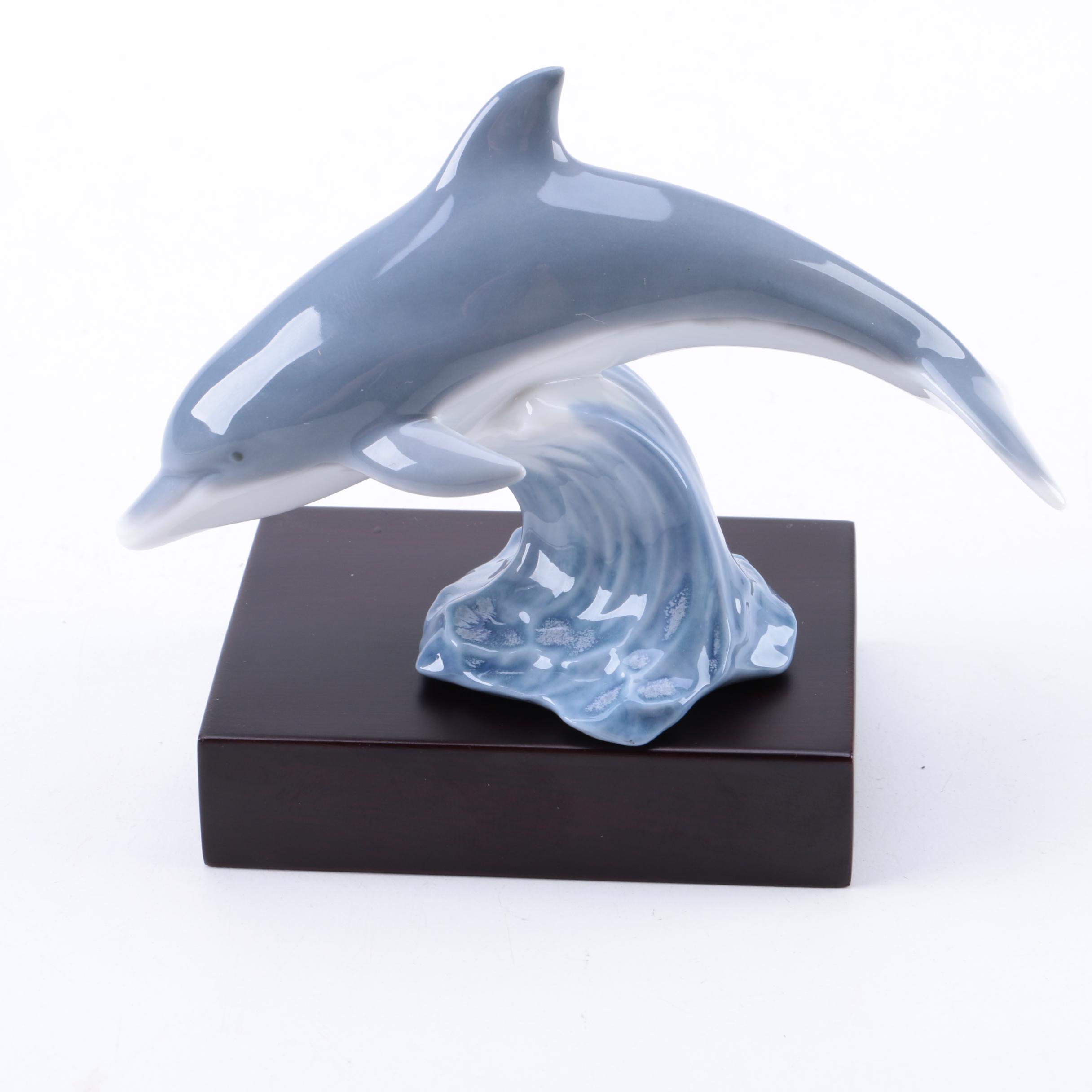 Lladro "Lucky Dolphin" Figurine #8804 from the "Knocks on Wood Collection"