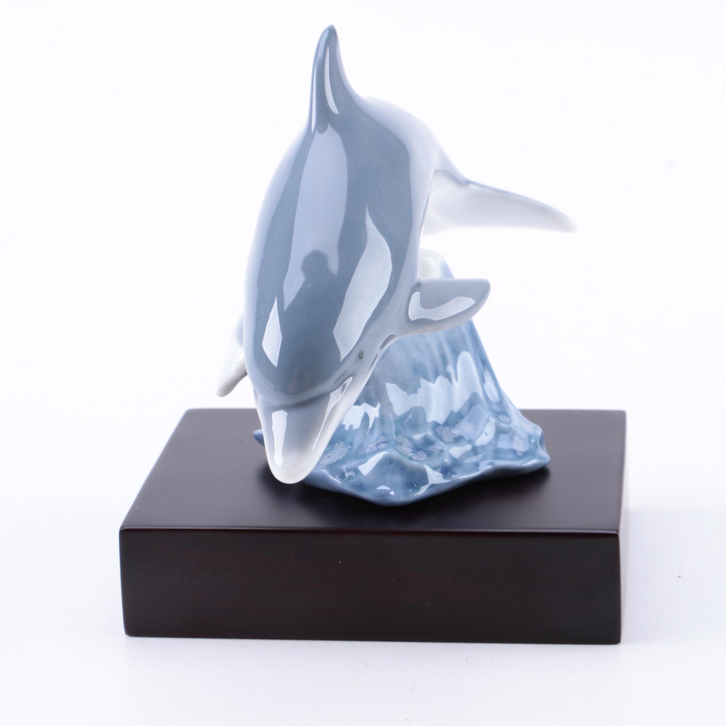 Lladro "Lucky Dolphin" Figurine #8804 from the "Knocks on Wood Collection"