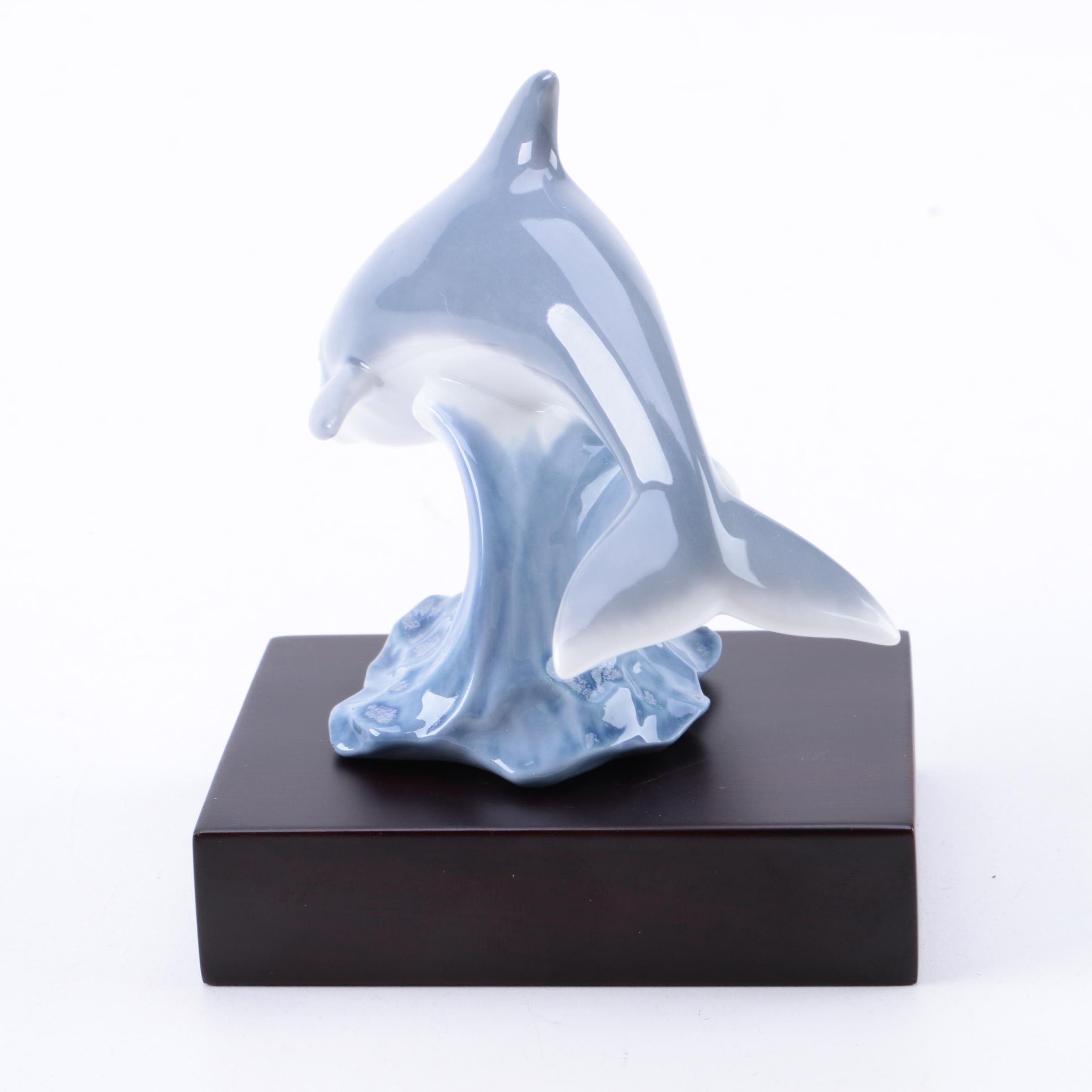 Lladro "Lucky Dolphin" Figurine #8804 from the "Knocks on Wood Collection"