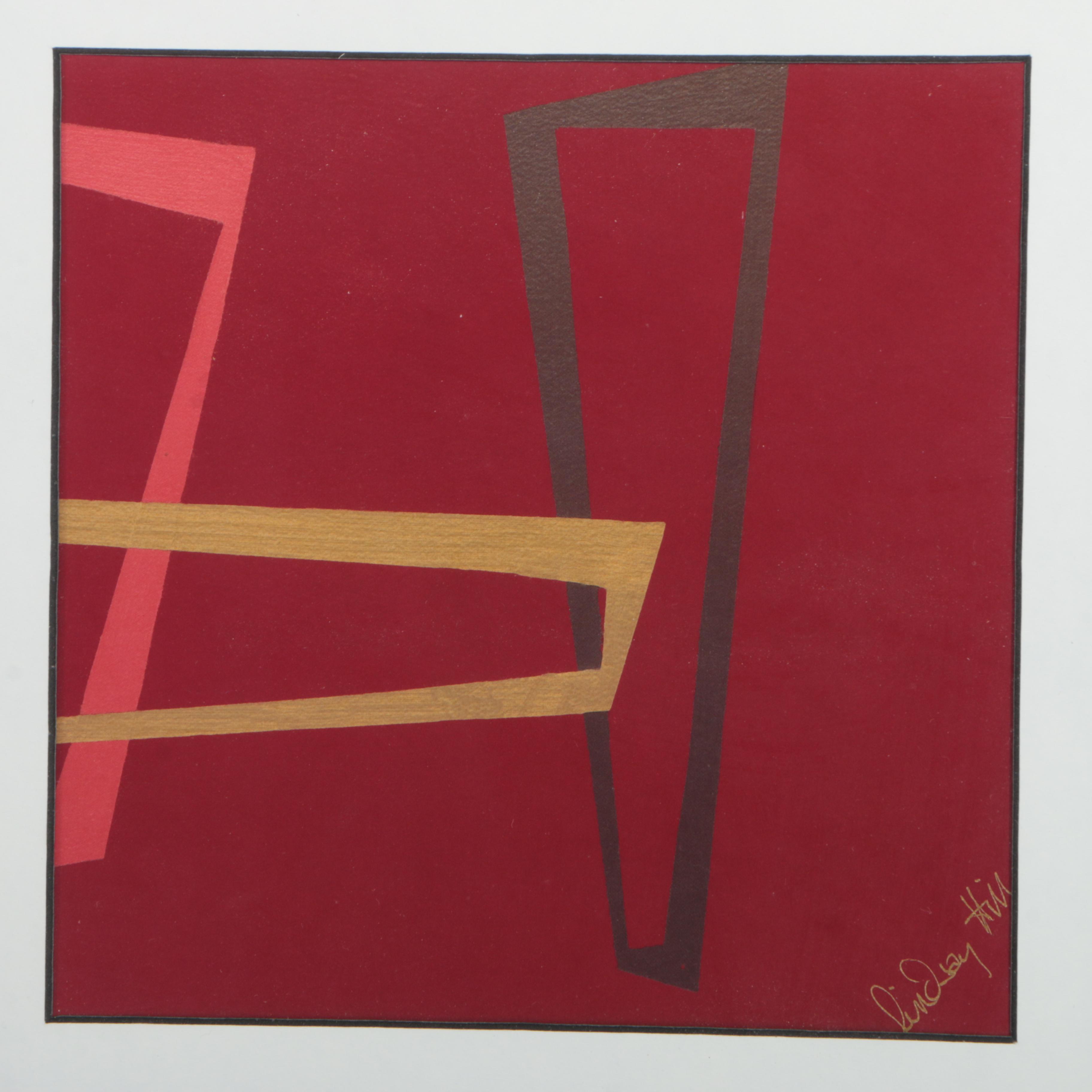 Reproduction Print After Lindsay Hill Abstract Diptych