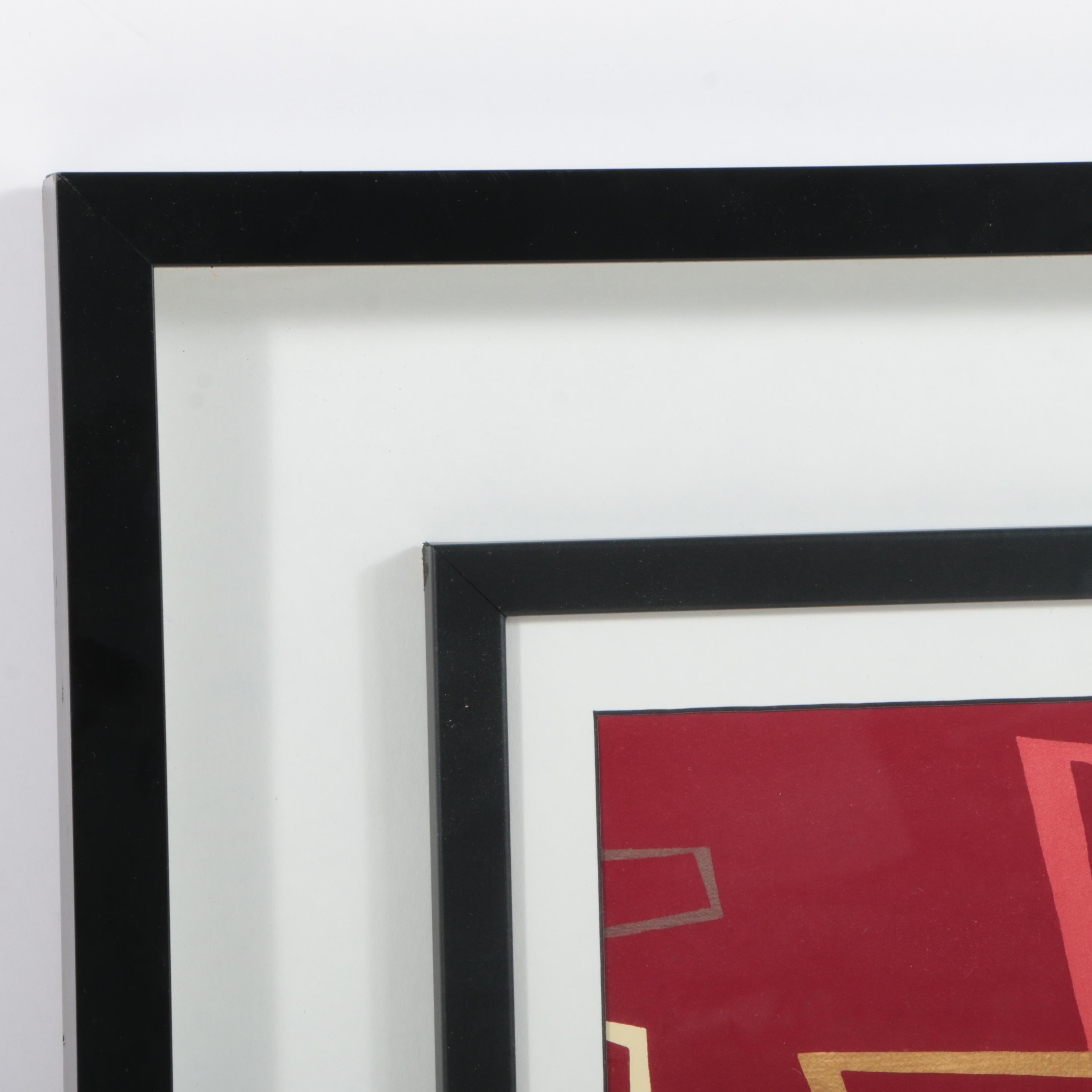 Reproduction Print After Lindsay Hill Abstract Diptych