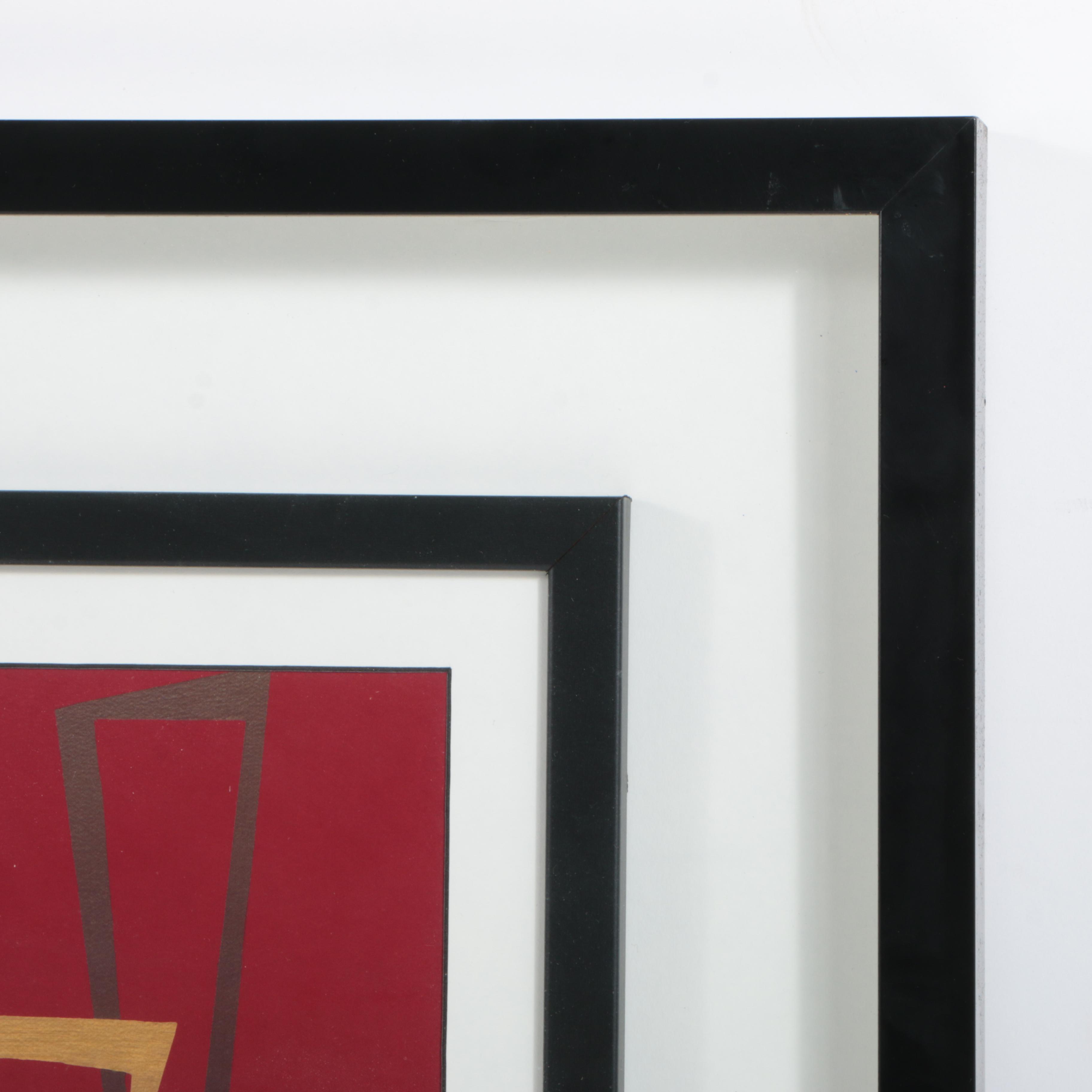 Reproduction Print After Lindsay Hill Abstract Diptych