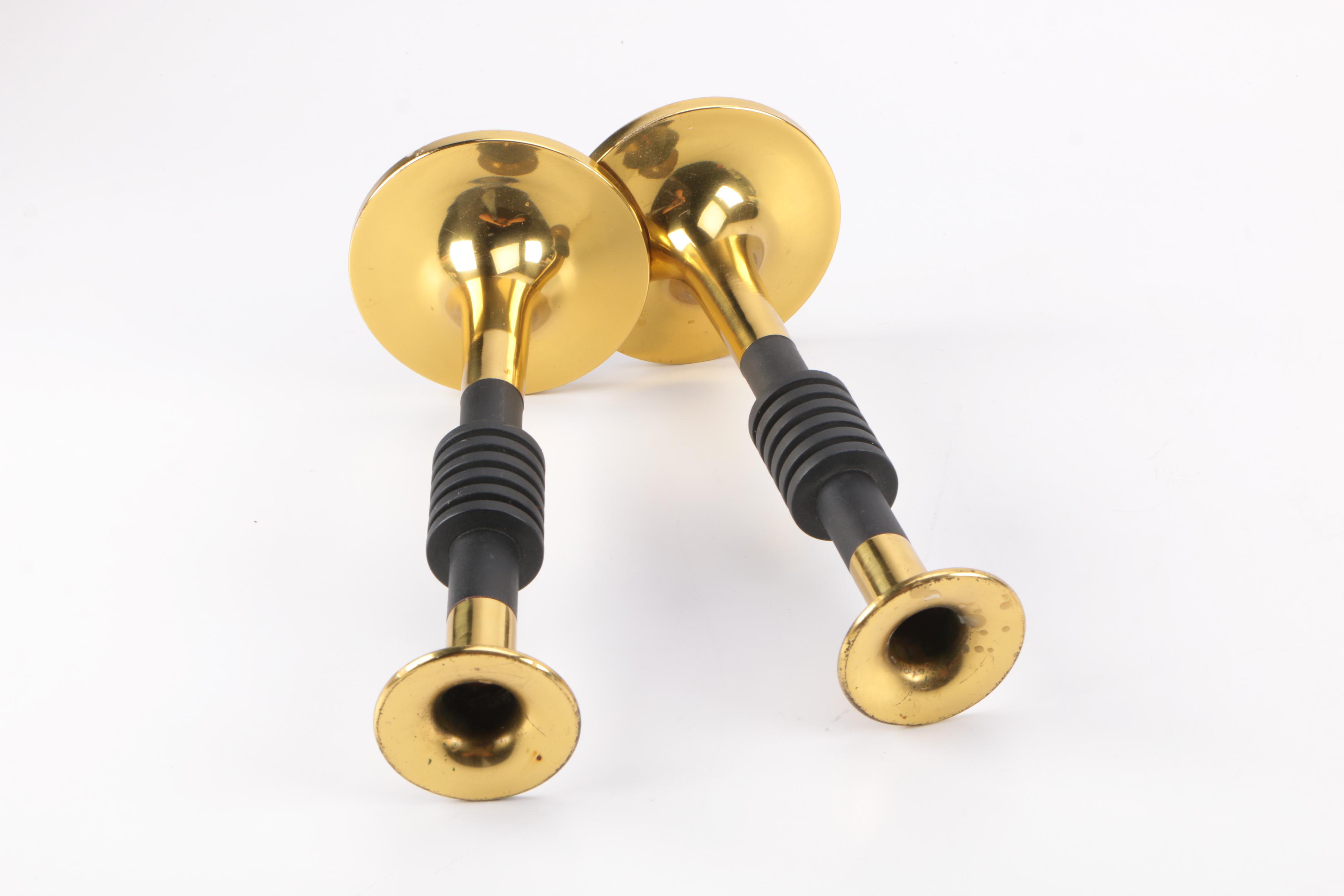 Modern Style Brass Candlesticks