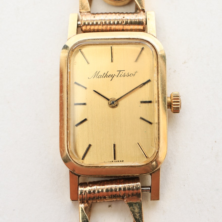 Vintage Matthey-Tissot 14K Yellow Gold Wristwatch